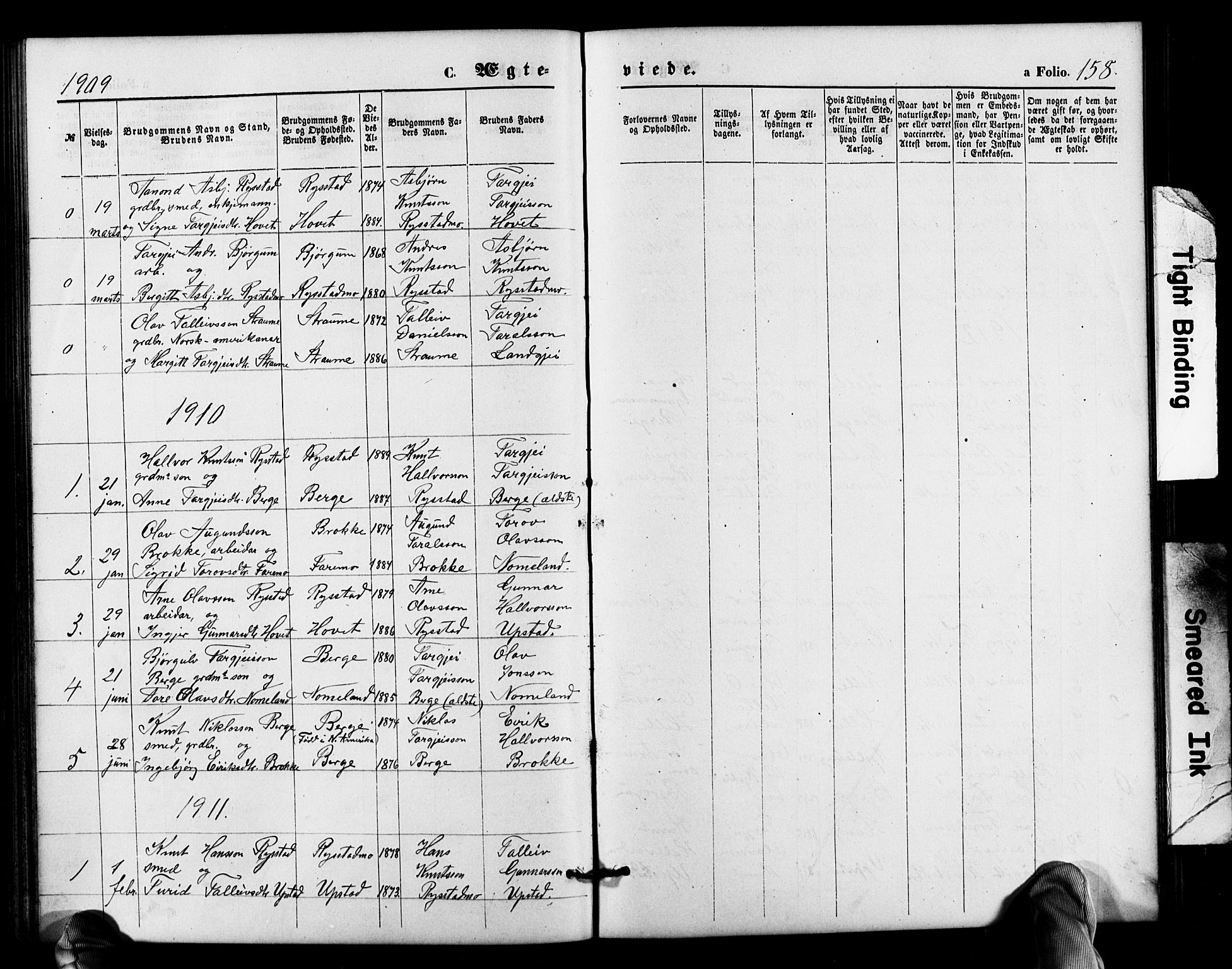 Valle sokneprestkontor, SAK/1111-0044/F/Fb/Fbb/L0002: Parish register (copy) no. B 2, 1875-1921, p. 158