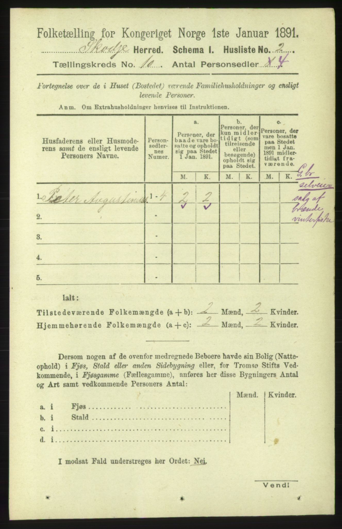 RA, 1891 census for 1529 Skodje, 1891, p. 1962