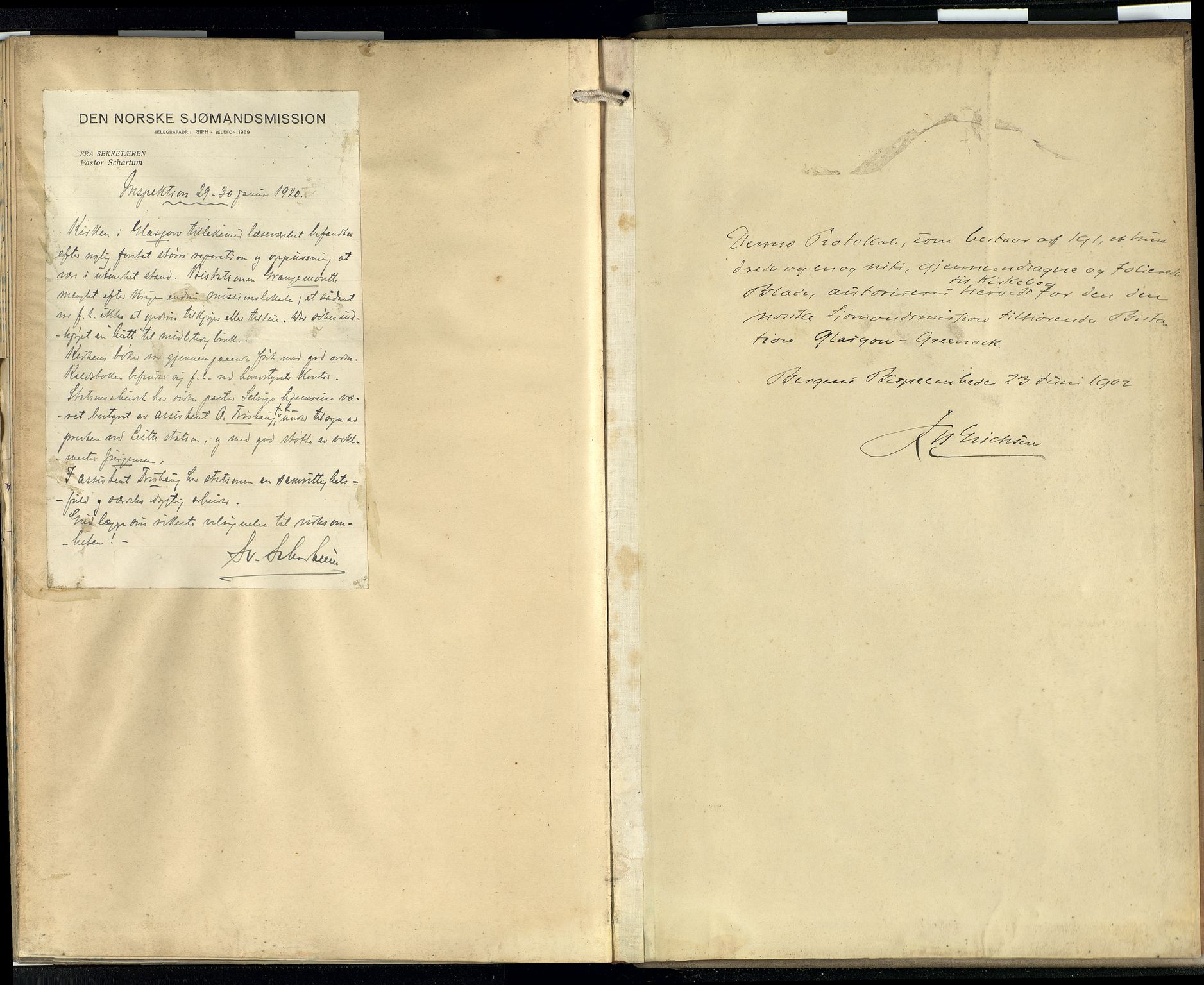 Den norske sjømannsmisjon i utlandet/Skotske havner (Leith, Glasgow), SAB/SAB/PA-0100/H/Ha/Hab/L0001: Parish register (official) no. A 1, 1902-1931
