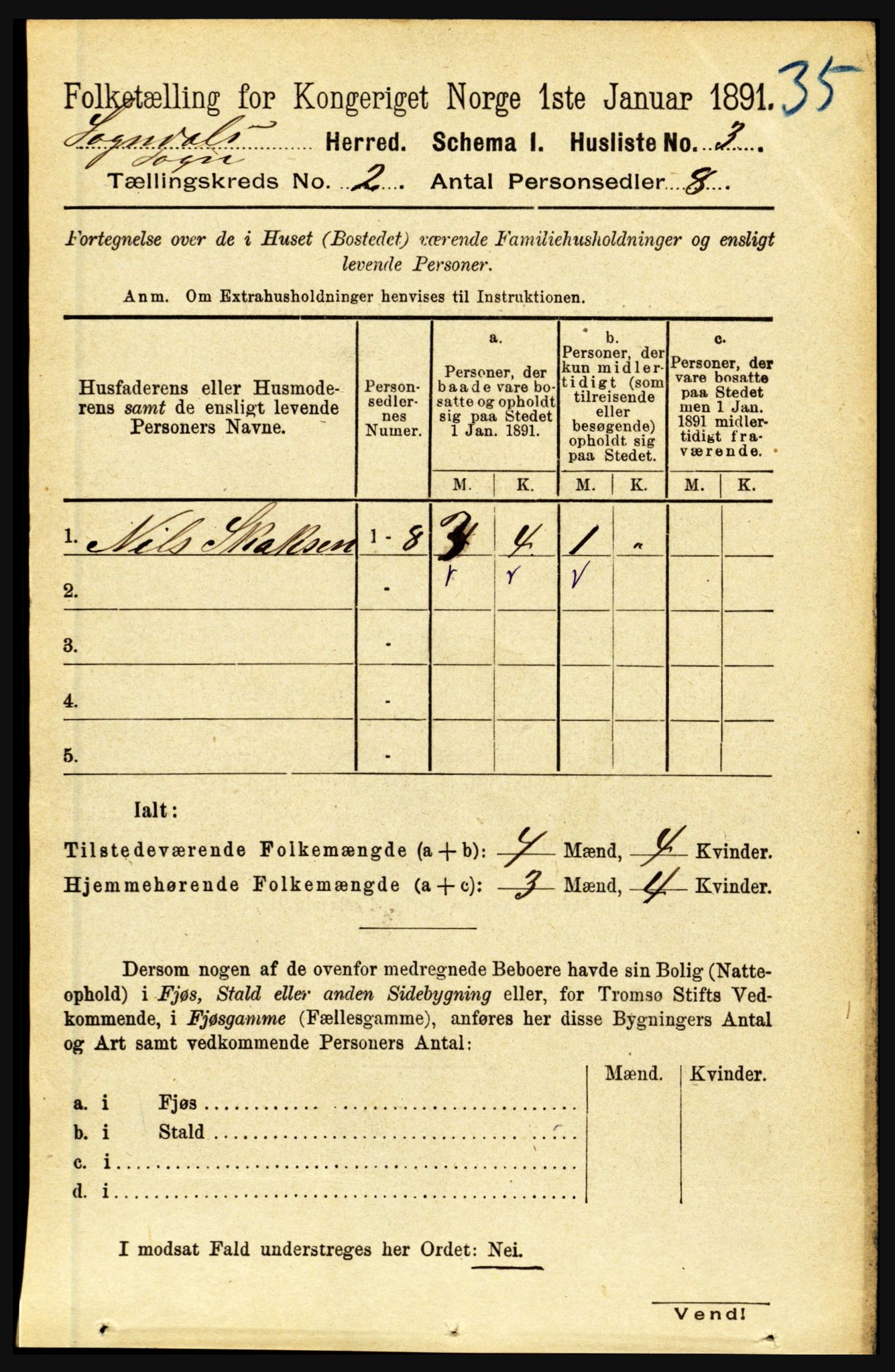 RA, 1891 census for 1420 Sogndal, 1891, p. 443