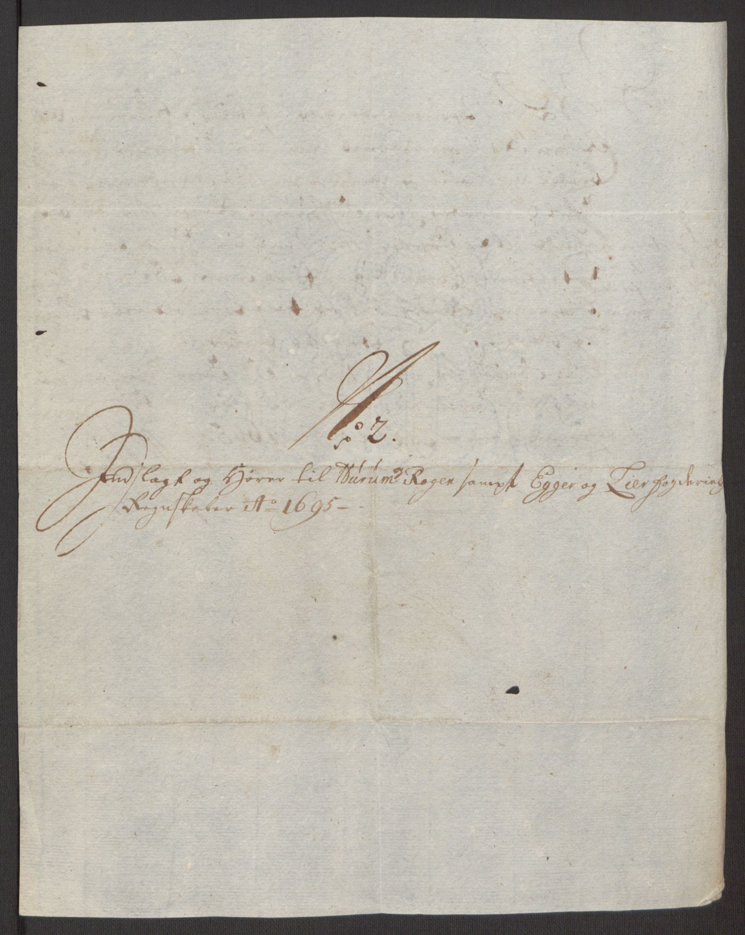 Rentekammeret inntil 1814, Reviderte regnskaper, Fogderegnskap, RA/EA-4092/R30/L1694: Fogderegnskap Hurum, Røyken, Eiker og Lier, 1694-1696, p. 168