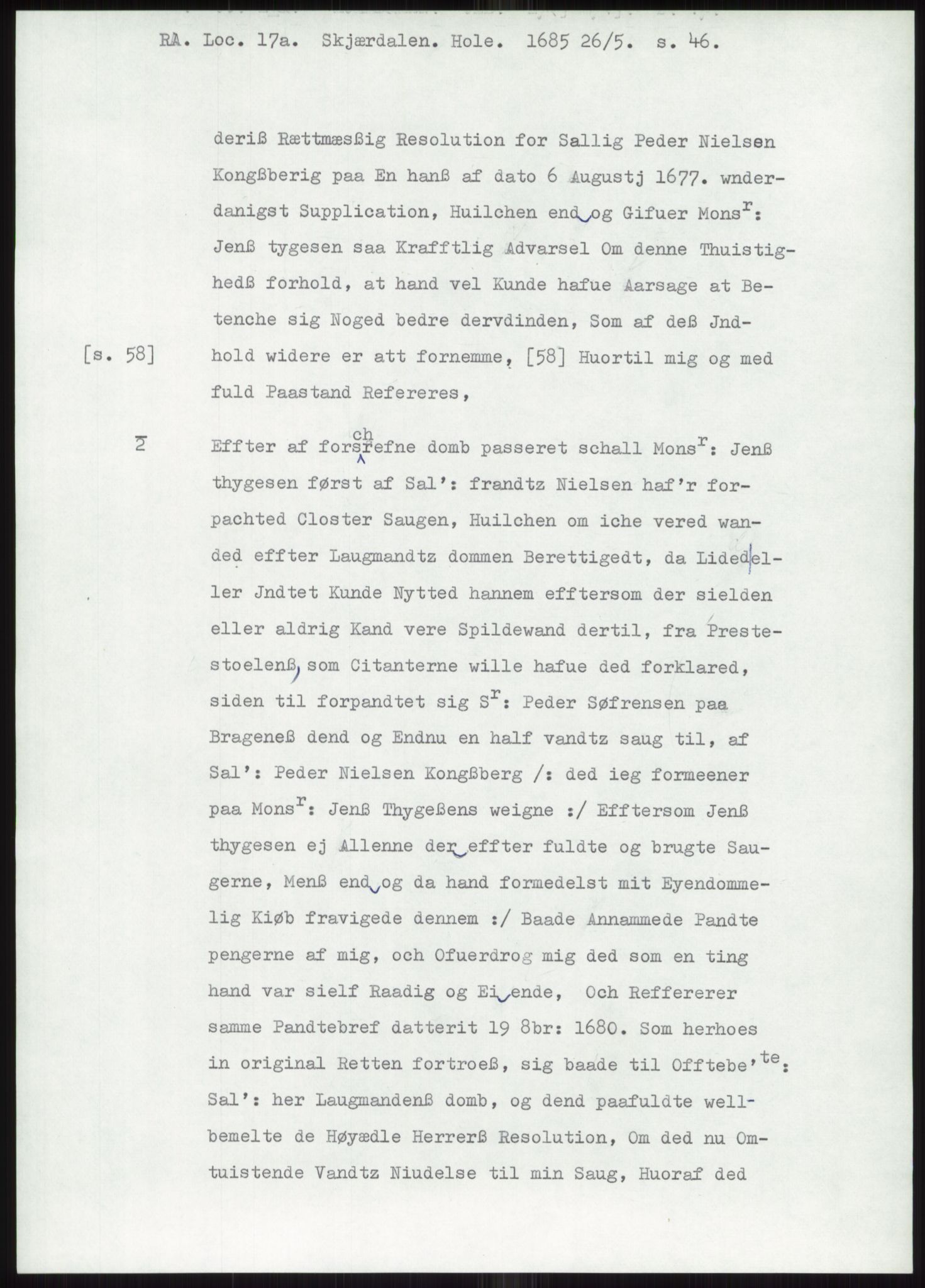 Samlinger til kildeutgivelse, Diplomavskriftsamlingen, AV/RA-EA-4053/H/Ha, p. 816