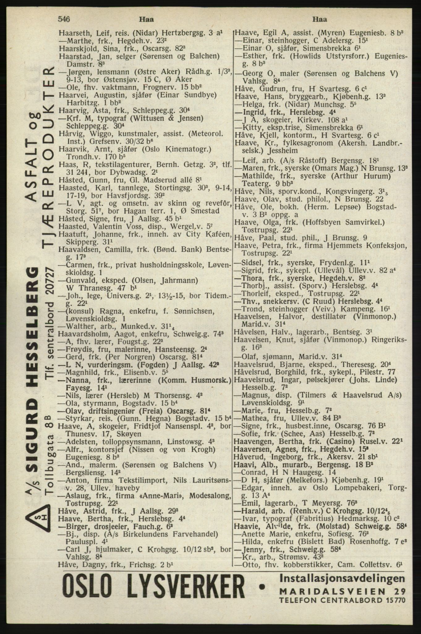 Kristiania/Oslo adressebok, PUBL/-, 1940, p. 564