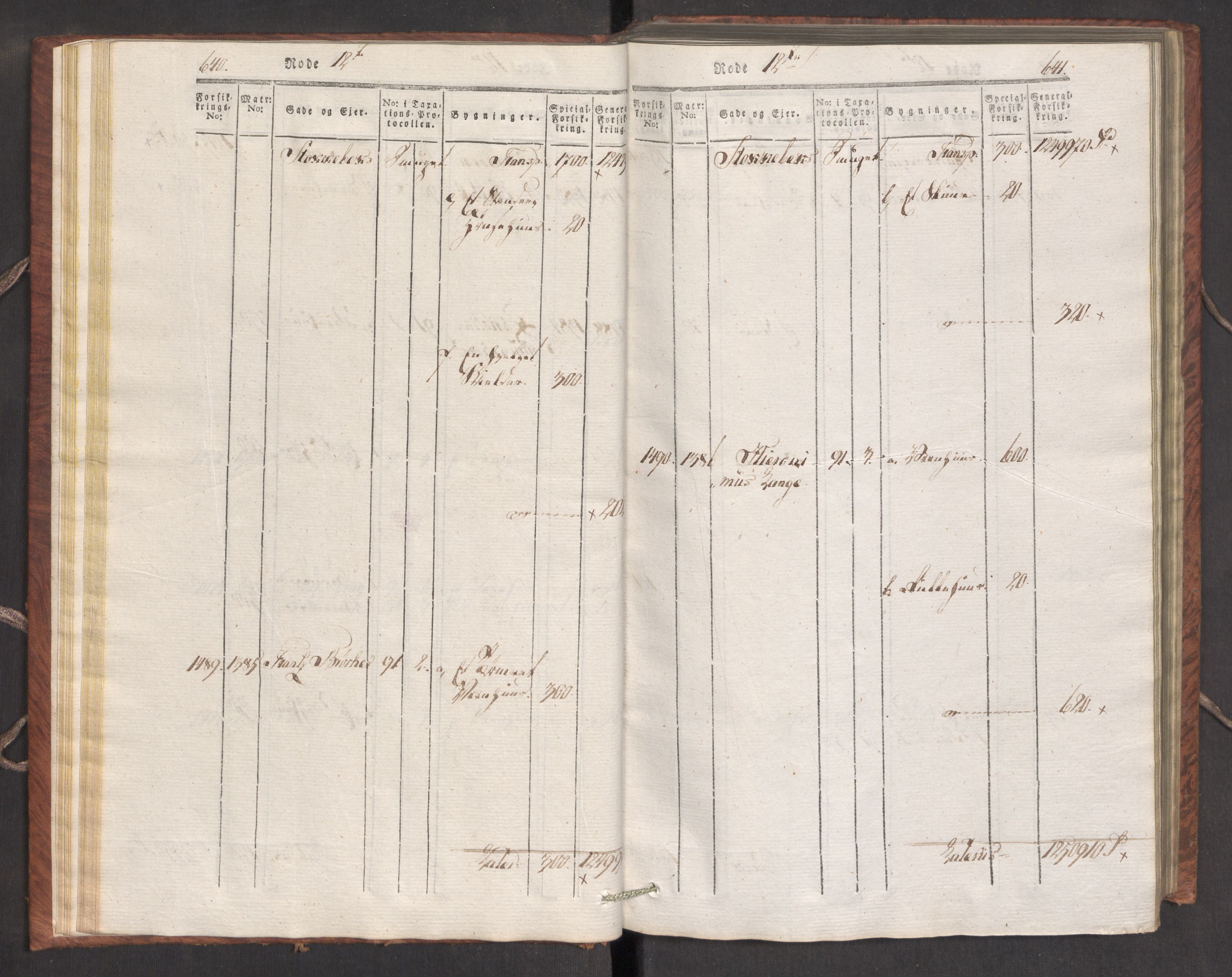 Kommersekollegiet, Brannforsikringskontoret 1767-1814, AV/RA-EA-5458/F/Fa/L0007/0002: Bergen / Branntakstprotokoll, 1807-1817, p. 640-641