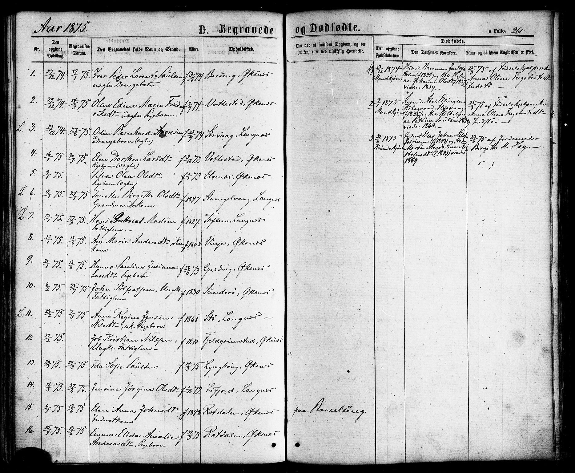 Ministerialprotokoller, klokkerbøker og fødselsregistre - Nordland, AV/SAT-A-1459/893/L1334: Parish register (official) no. 893A07, 1867-1877, p. 261