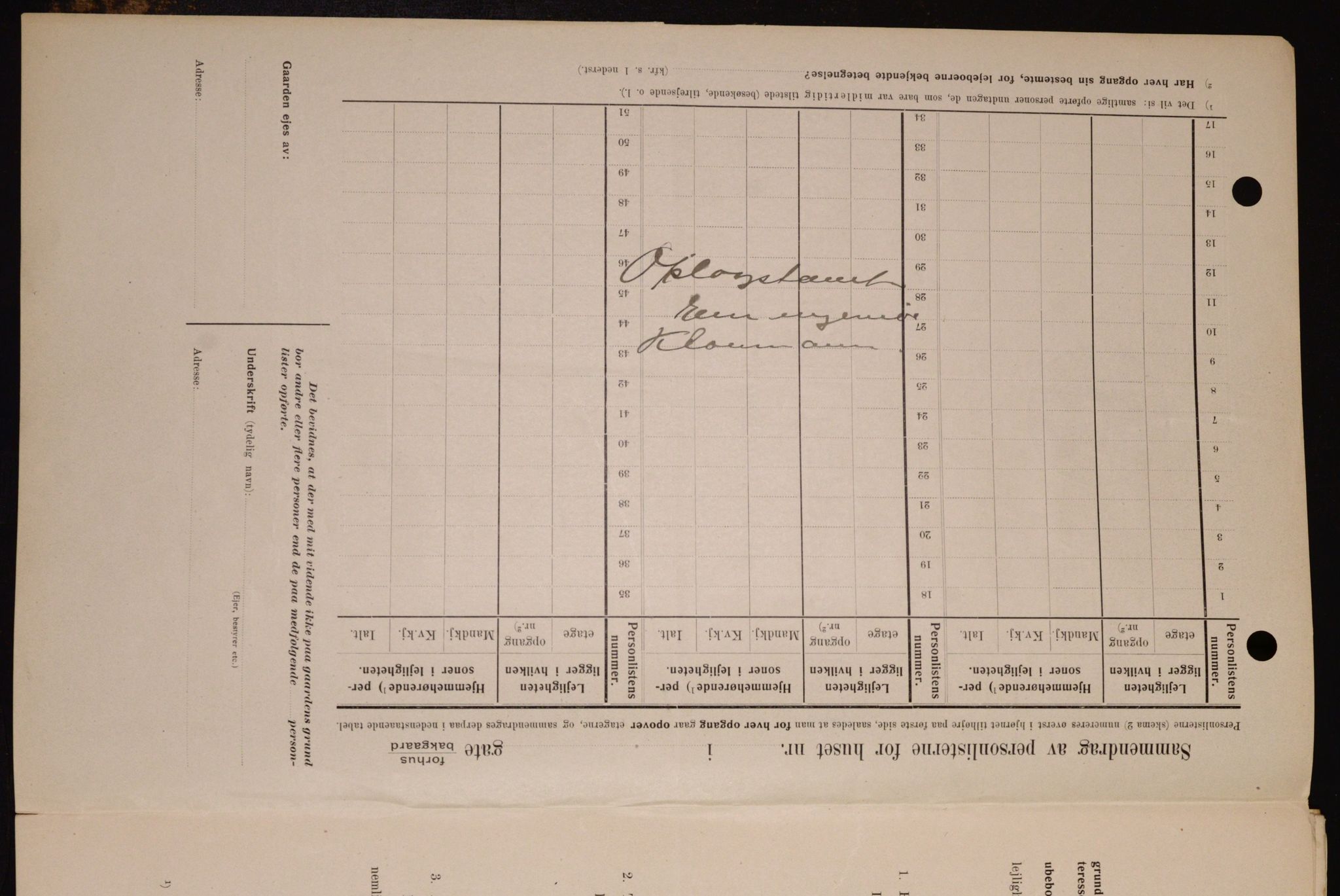 OBA, Municipal Census 1909 for Kristiania, 1909, p. 8089