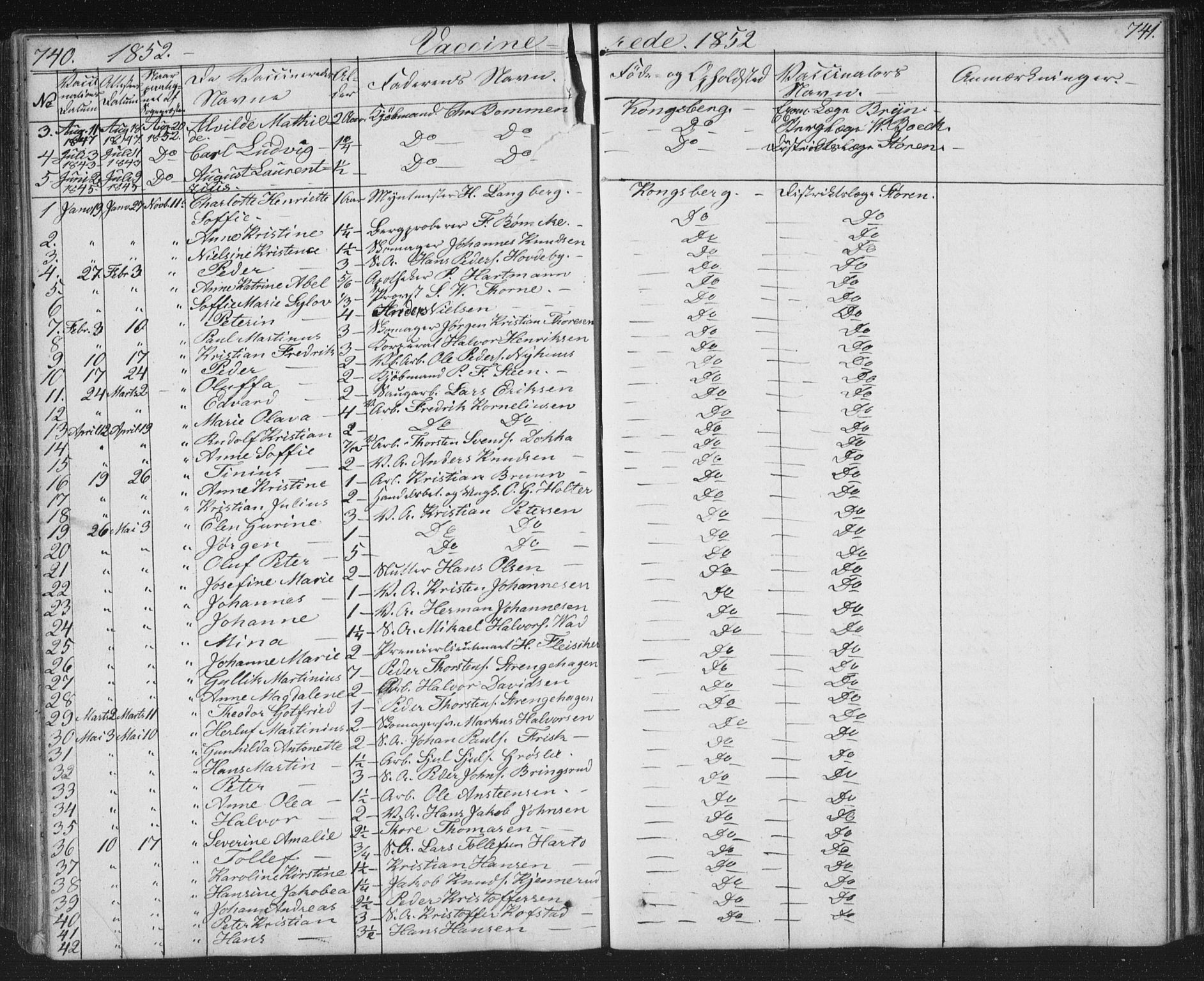 Kongsberg kirkebøker, SAKO/A-22/G/Ga/L0002: Parish register (copy) no. 2, 1839-1858, p. 740-741