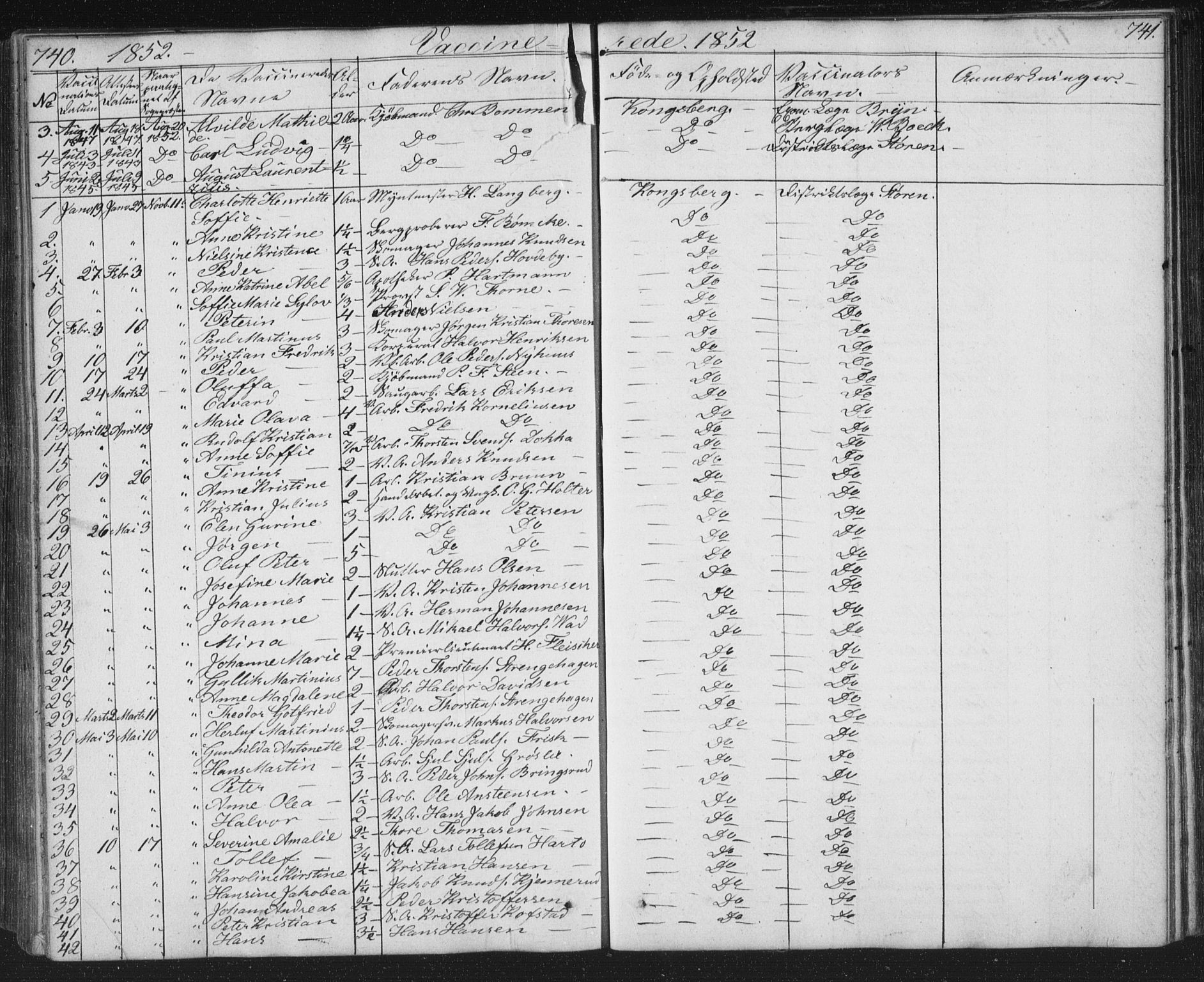 Kongsberg kirkebøker, AV/SAKO-A-22/G/Ga/L0002: Parish register (copy) no. 2, 1839-1858, p. 740-741