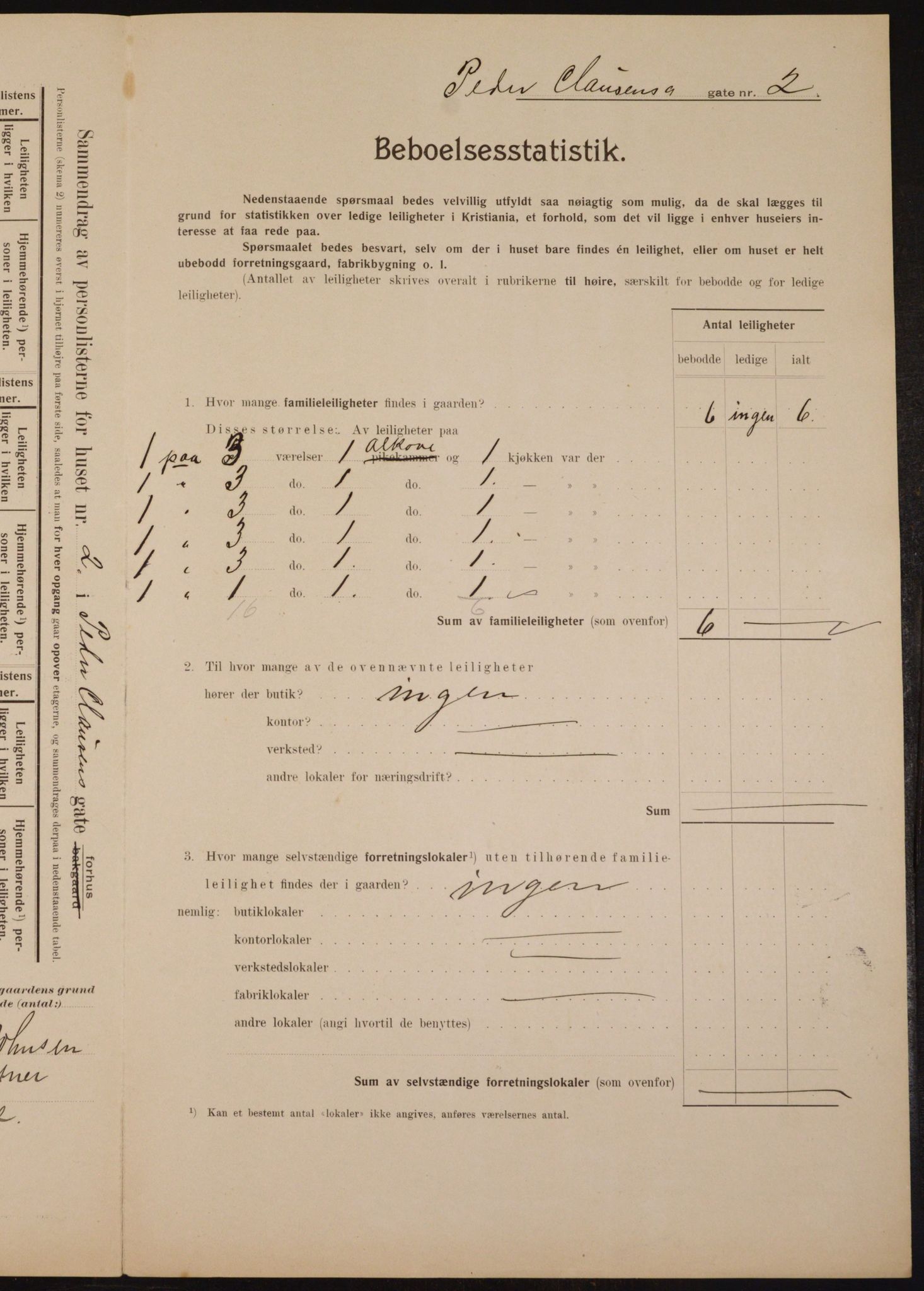 OBA, Municipal Census 1910 for Kristiania, 1910, p. 75662