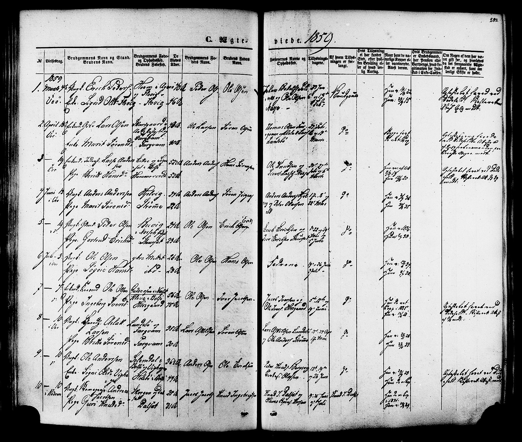 Ministerialprotokoller, klokkerbøker og fødselsregistre - Møre og Romsdal, SAT/A-1454/547/L0603: Parish register (official) no. 547A05, 1846-1877, p. 283