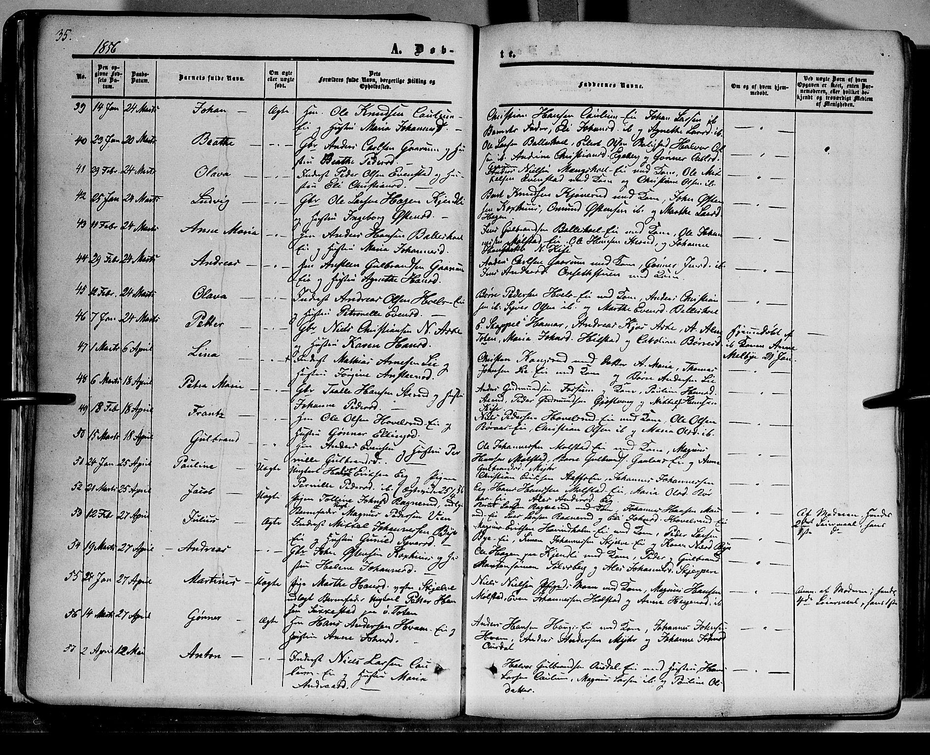 Nes prestekontor, Hedmark, AV/SAH-PREST-020/K/Ka/L0004: Parish register (official) no. 4, 1852-1886, p. 35