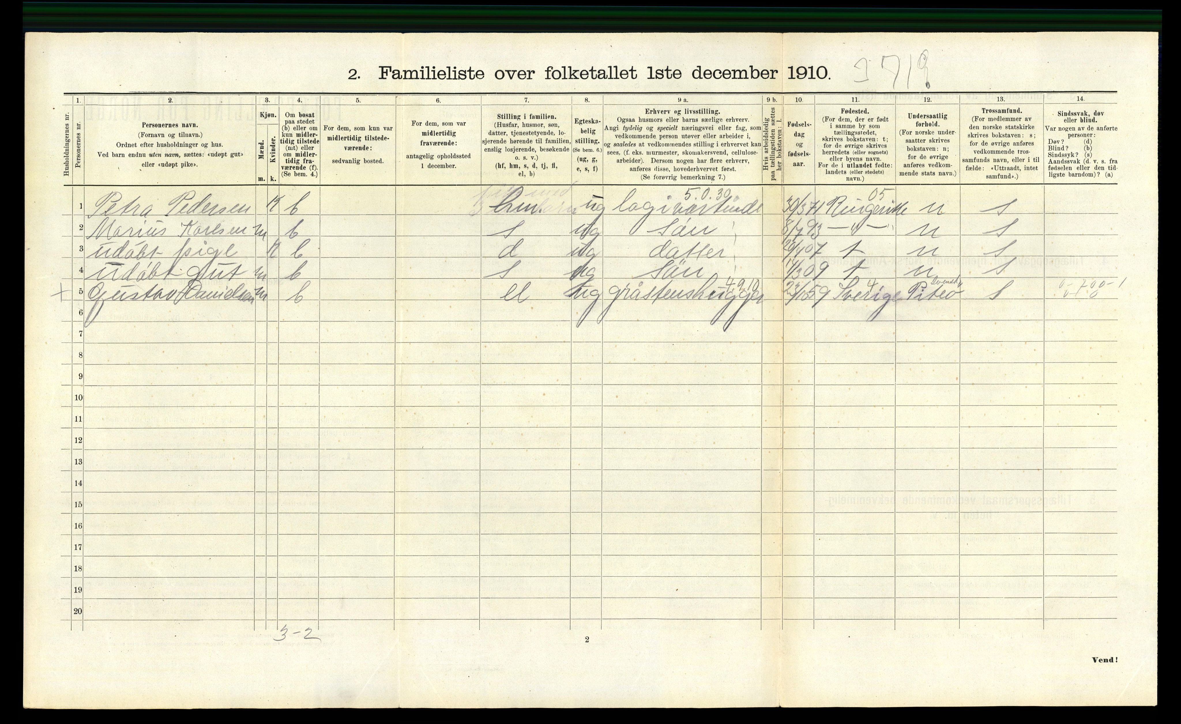 RA, 1910 census for Drammen, 1910, p. 999