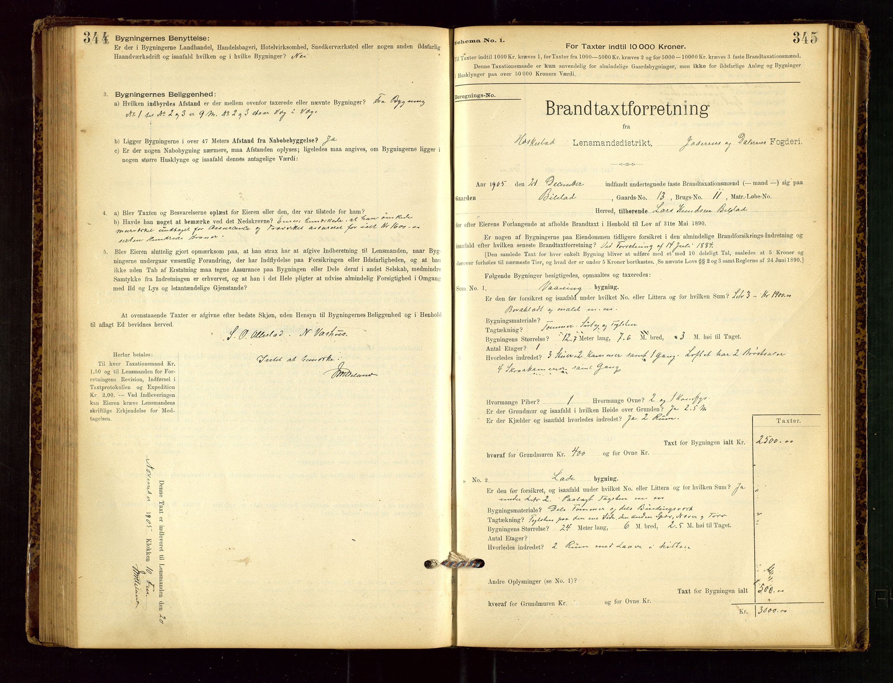 Heskestad lensmannskontor, SAST/A-100304/Gob/L0001: "Brandtaxationsprotokol", 1894-1915, p. 344-345