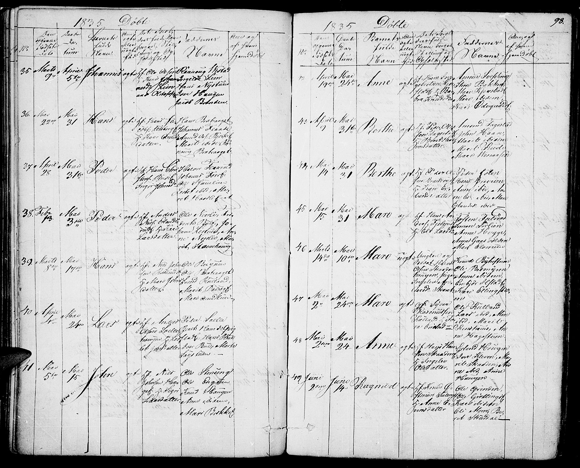 Fron prestekontor, AV/SAH-PREST-078/H/Ha/Haa/L0003: Parish register (official) no. 3, 1828-1838, p. 98