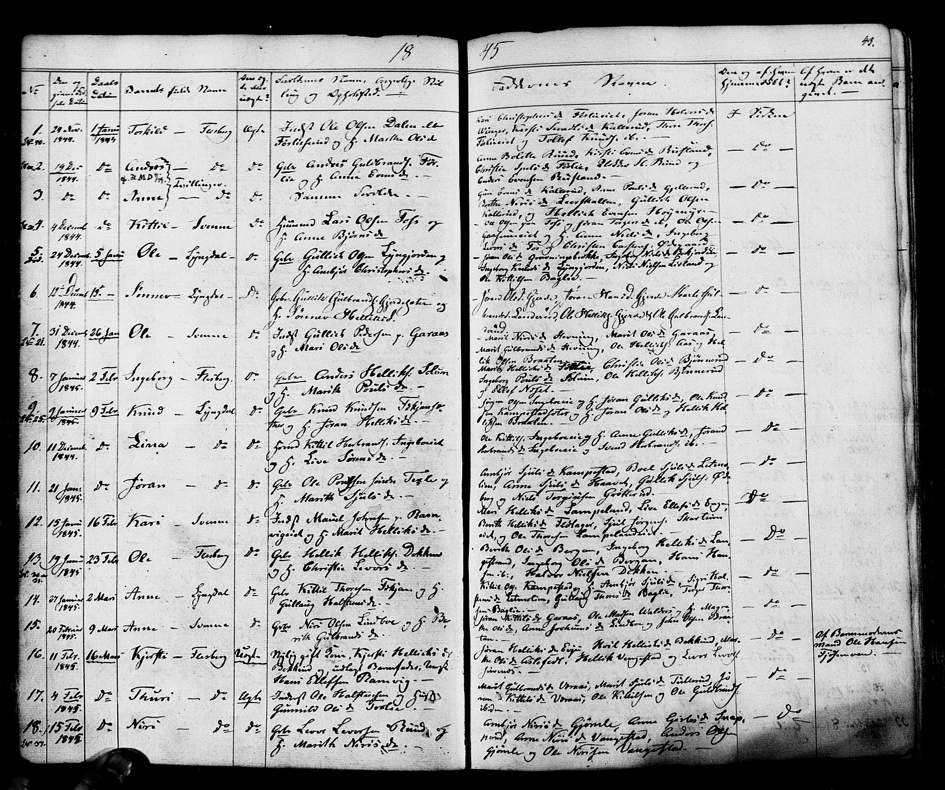 Flesberg kirkebøker, SAKO/A-18/F/Fa/L0006: Parish register (official) no. I 6, 1834-1860, p. 43