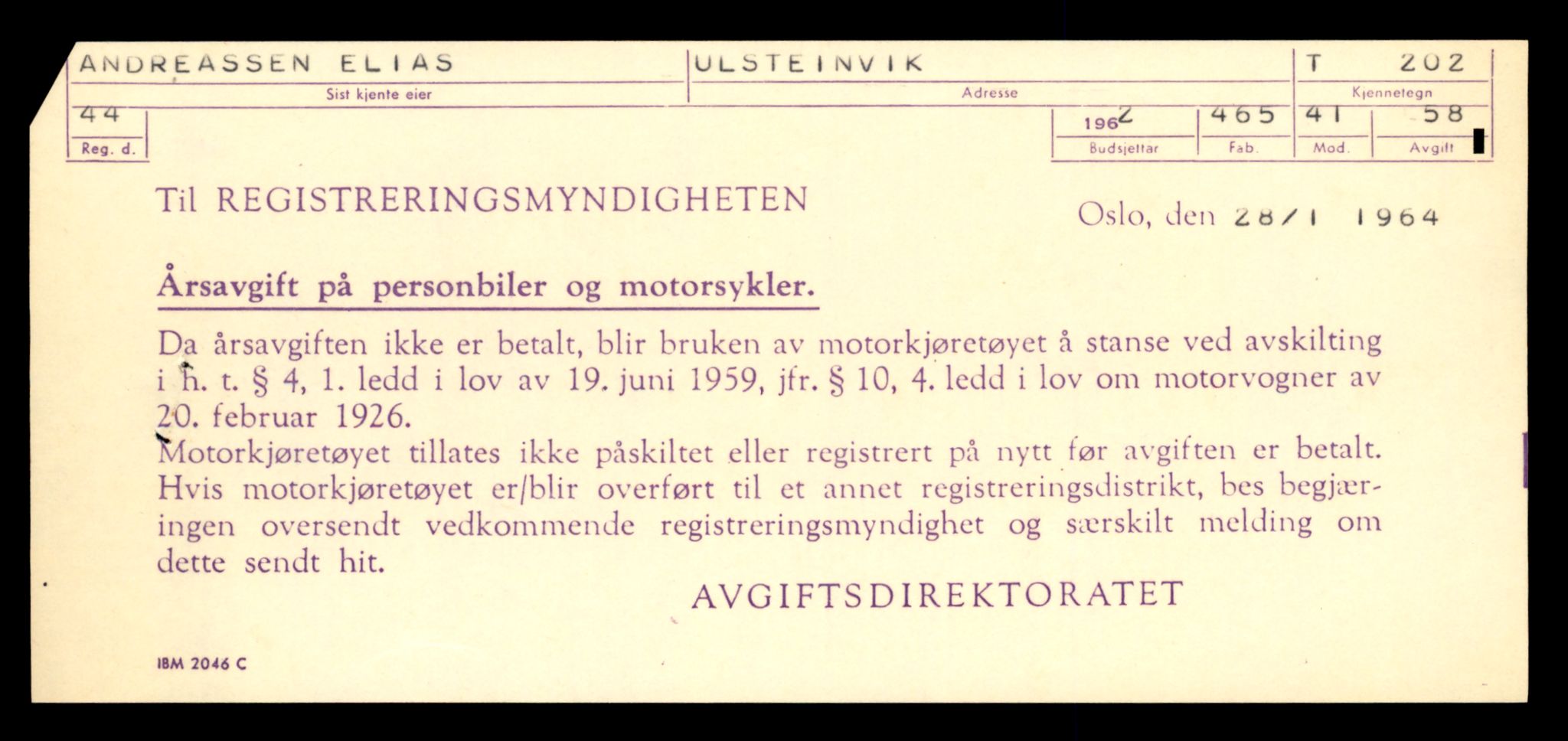 Møre og Romsdal vegkontor - Ålesund trafikkstasjon, SAT/A-4099/F/Fe/L0002: Registreringskort for kjøretøy T 128 - T 231, 1927-1998, p. 2238