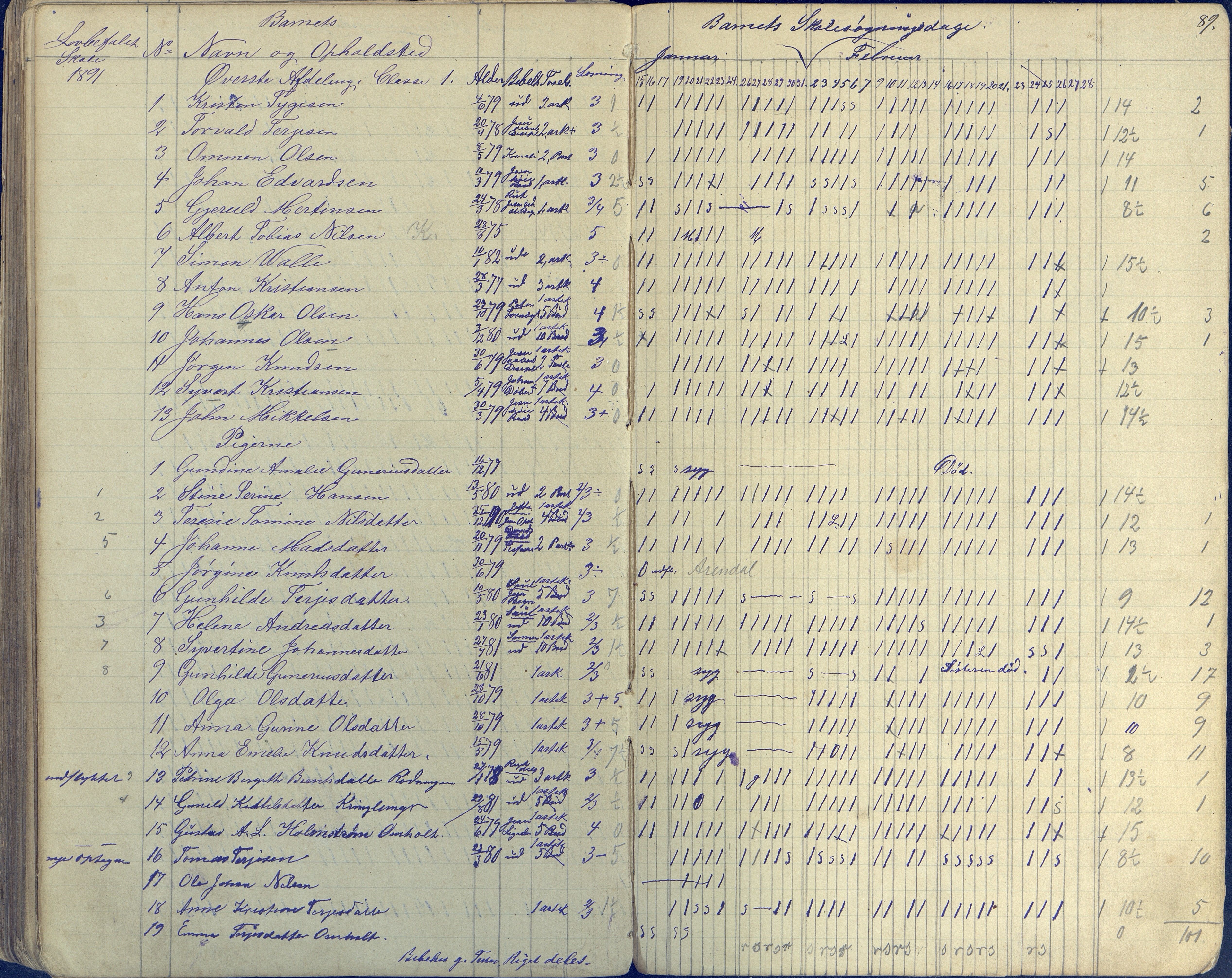 Øyestad kommune frem til 1979, AAKS/KA0920-PK/06/06E/L0003: Dagbok, 1882-1891, p. 89