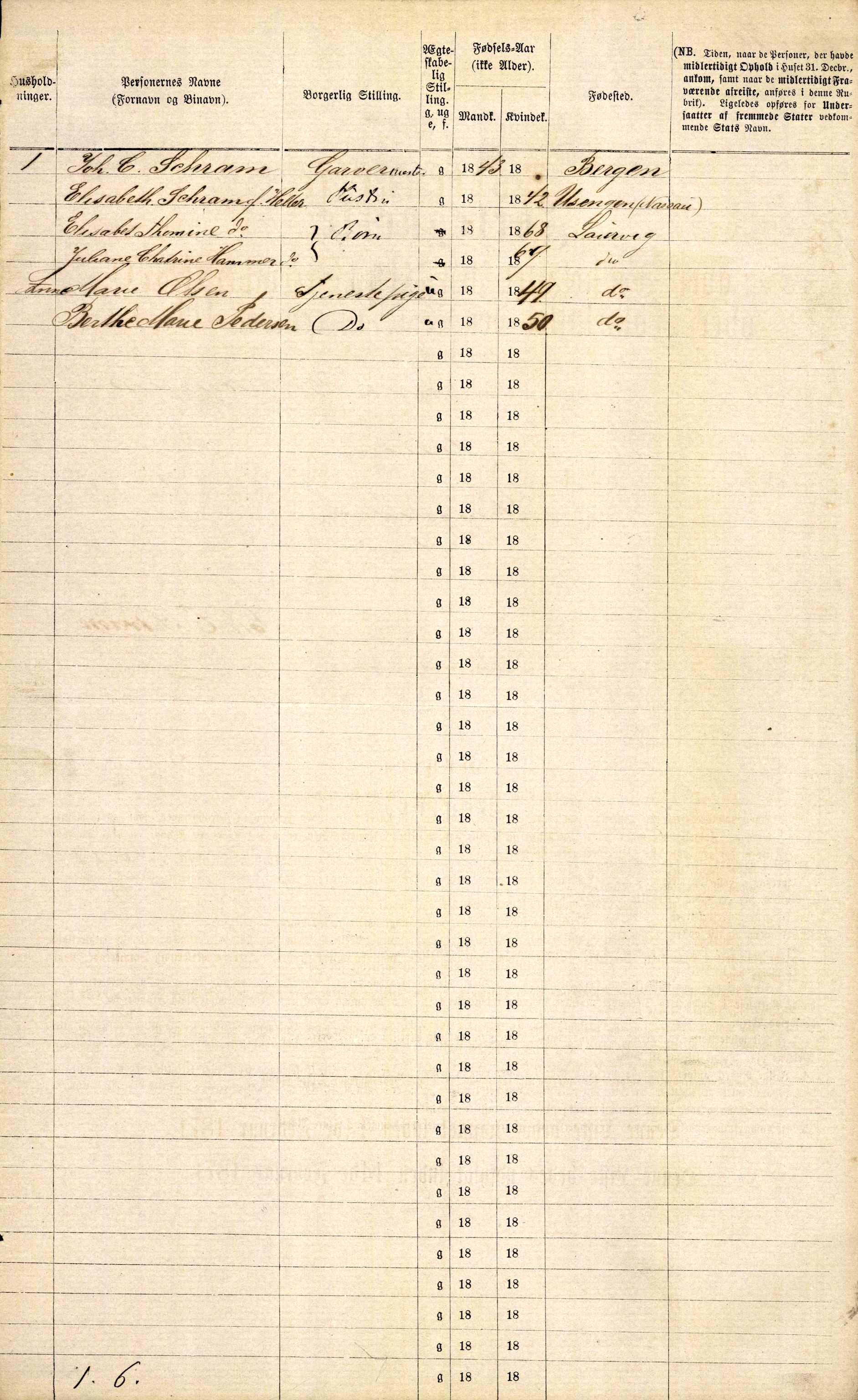 RA, 1870 census for 0707 Larvik, 1870, p. 430