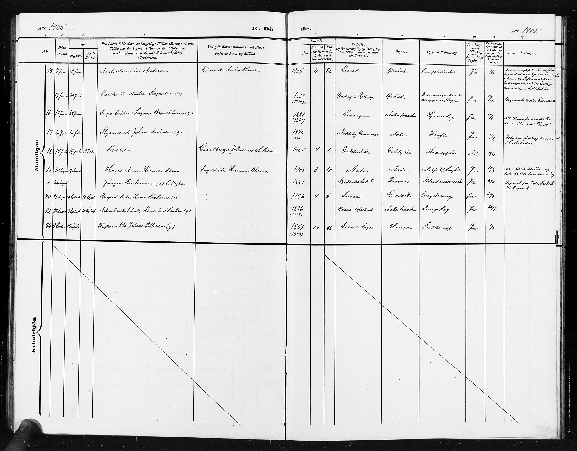 Onsøy prestekontor Kirkebøker, AV/SAO-A-10914/G/Gb/L0001: Parish register (copy) no. II 1, 1903-1911