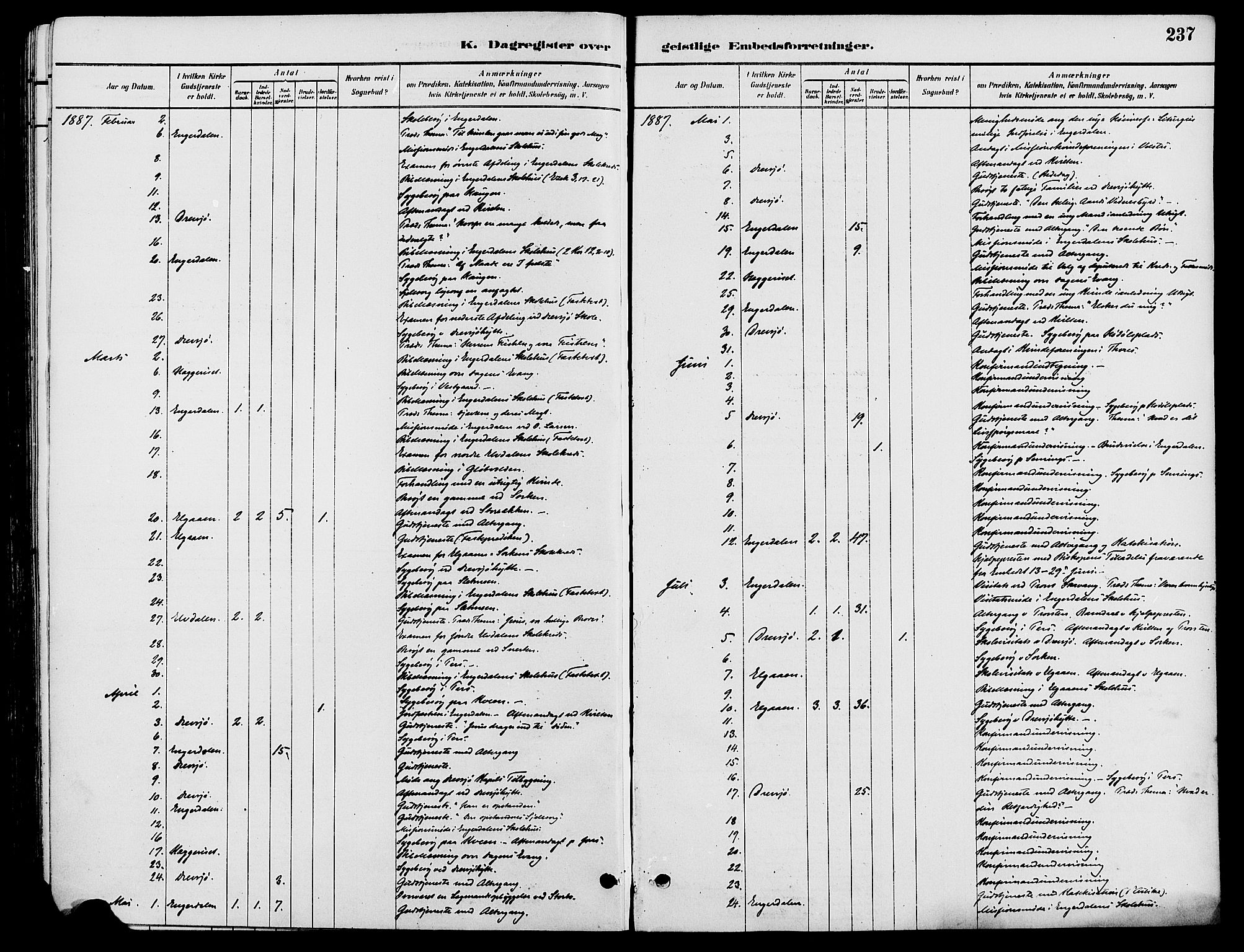 Engerdal prestekontor, AV/SAH-PREST-048/H/Ha/Haa/L0001: Parish register (official) no. 1, 1881-1898, p. 237