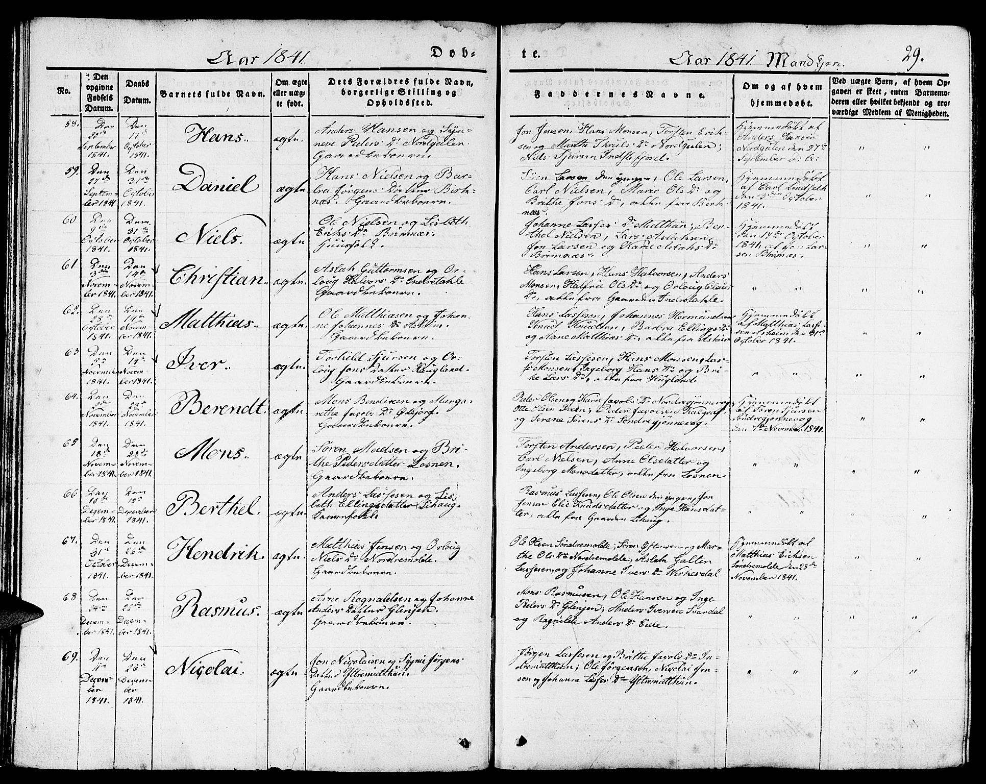 Gulen sokneprestembete, SAB/A-80201/H/Haa/Haaa/L0020: Parish register (official) no. A 20, 1837-1847, p. 29