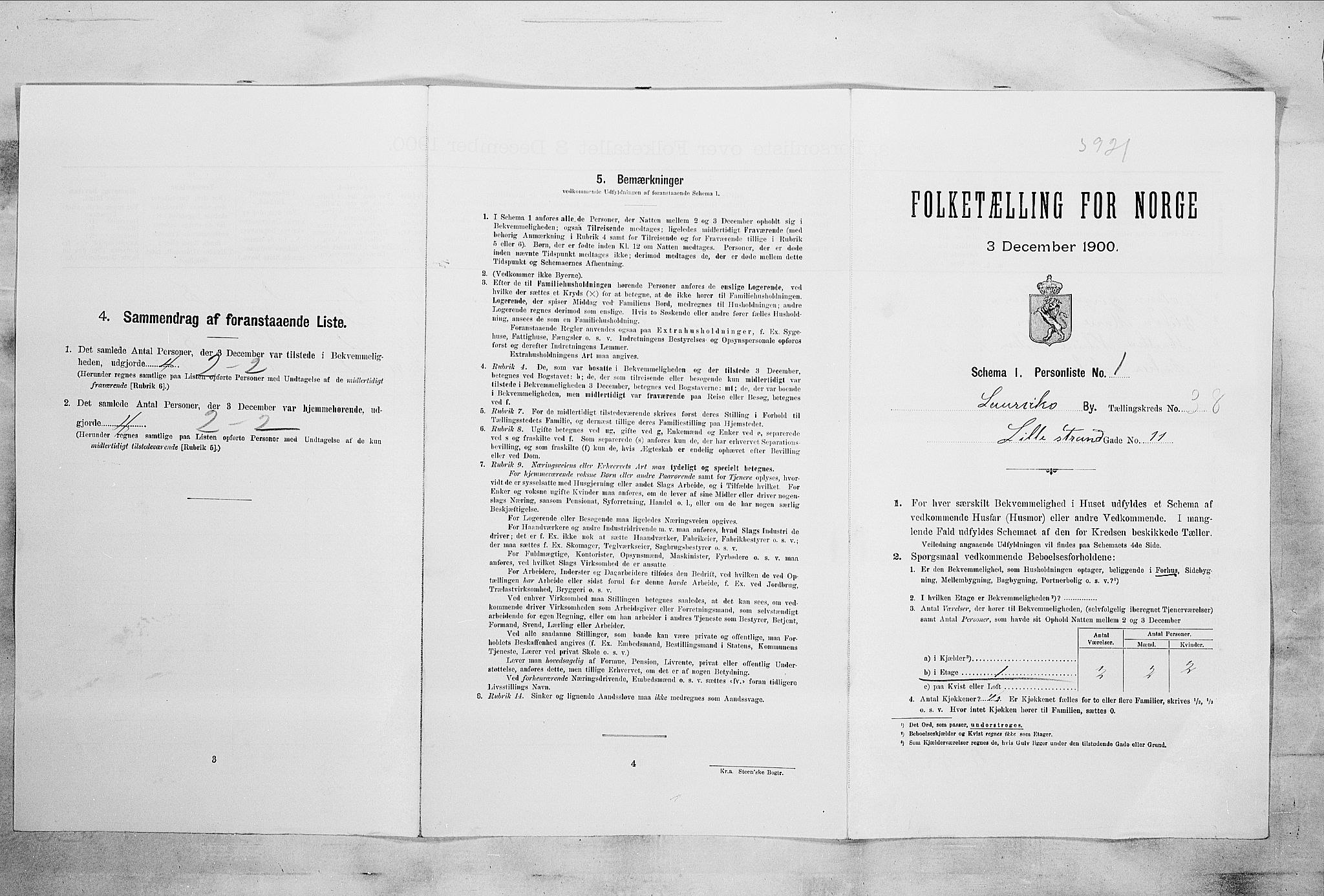 RA, 1900 census for Larvik, 1900, p. 5184