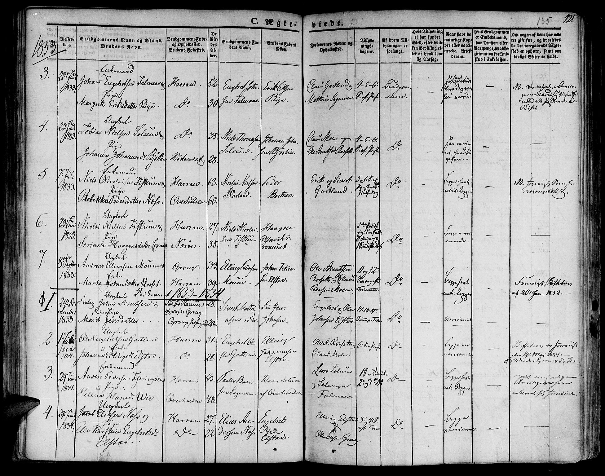 Ministerialprotokoller, klokkerbøker og fødselsregistre - Nord-Trøndelag, SAT/A-1458/758/L0510: Parish register (official) no. 758A01 /3, 1821-1841, p. 135