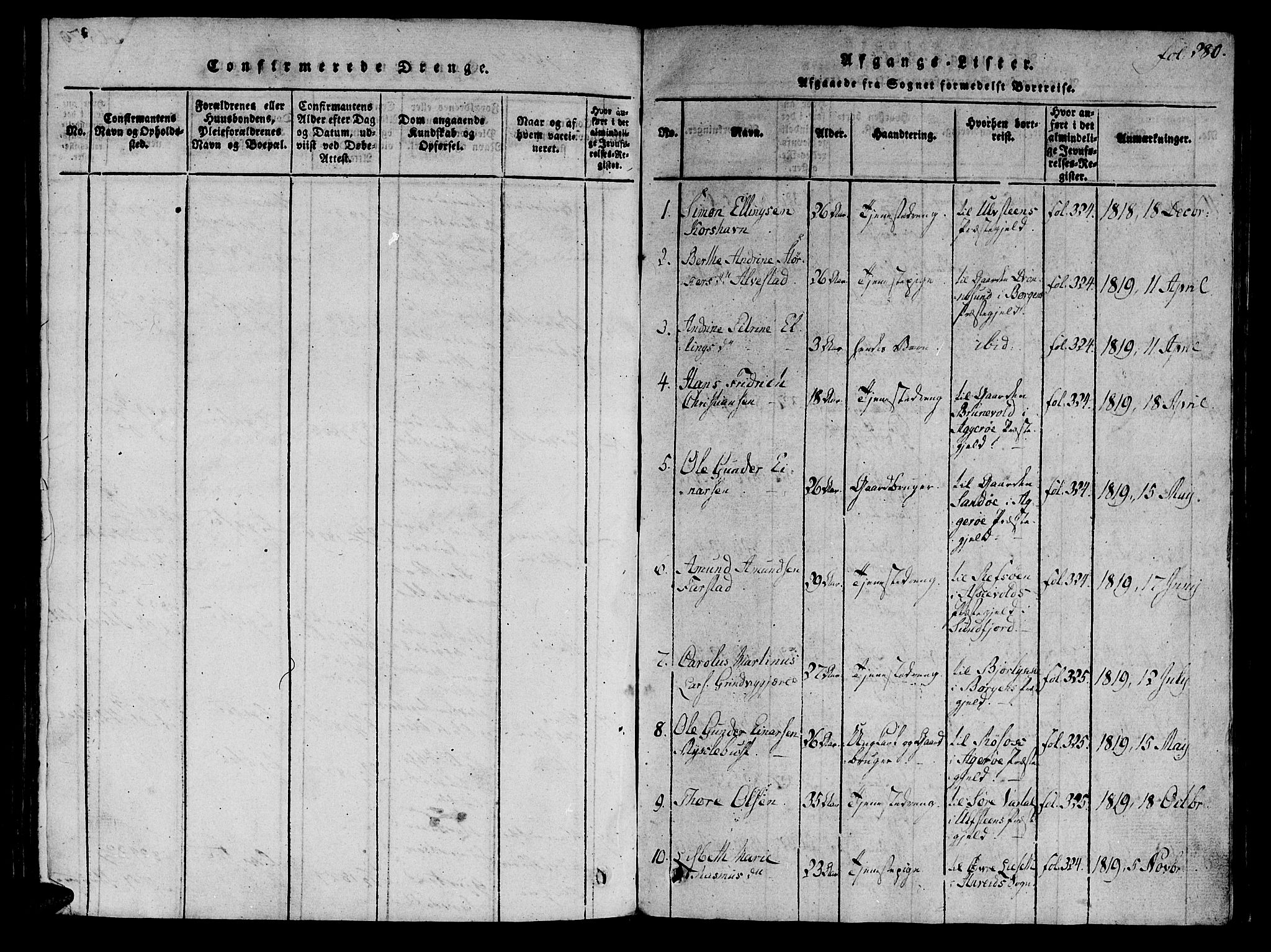 Ministerialprotokoller, klokkerbøker og fødselsregistre - Møre og Romsdal, SAT/A-1454/536/L0495: Parish register (official) no. 536A04, 1818-1847, p. 280