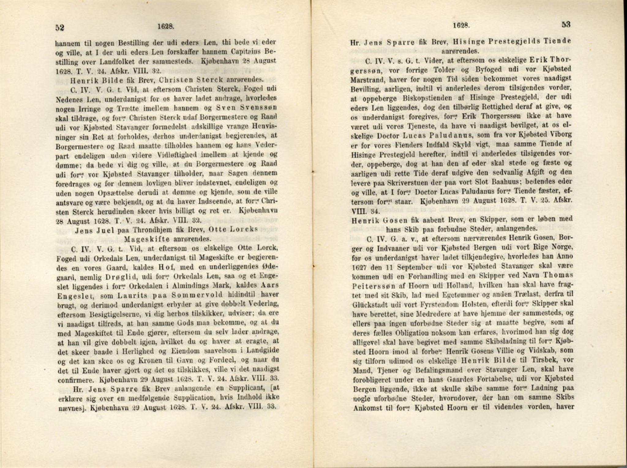 Publikasjoner utgitt av Det Norske Historiske Kildeskriftfond, PUBL/-/-/-: Norske Rigs-Registranter, bind 6, 1628-1634, p. 52-53