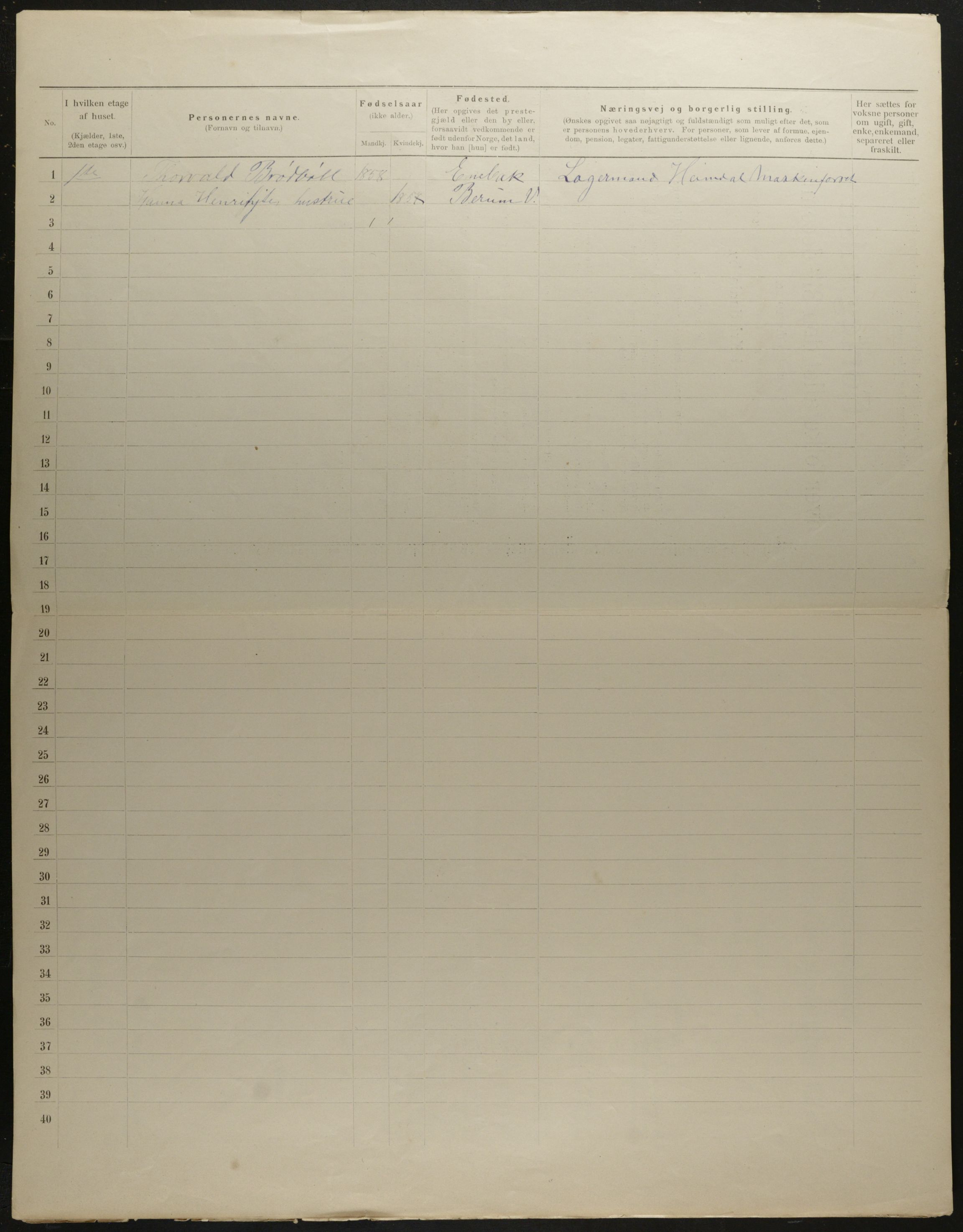 OBA, Municipal Census 1901 for Kristiania, 1901, p. 7443