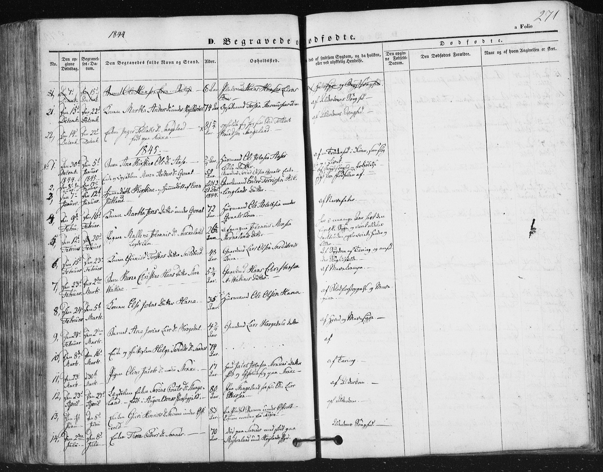 Høyland sokneprestkontor, SAST/A-101799/001/30BA/L0008: Parish register (official) no. A 8, 1841-1856, p. 271