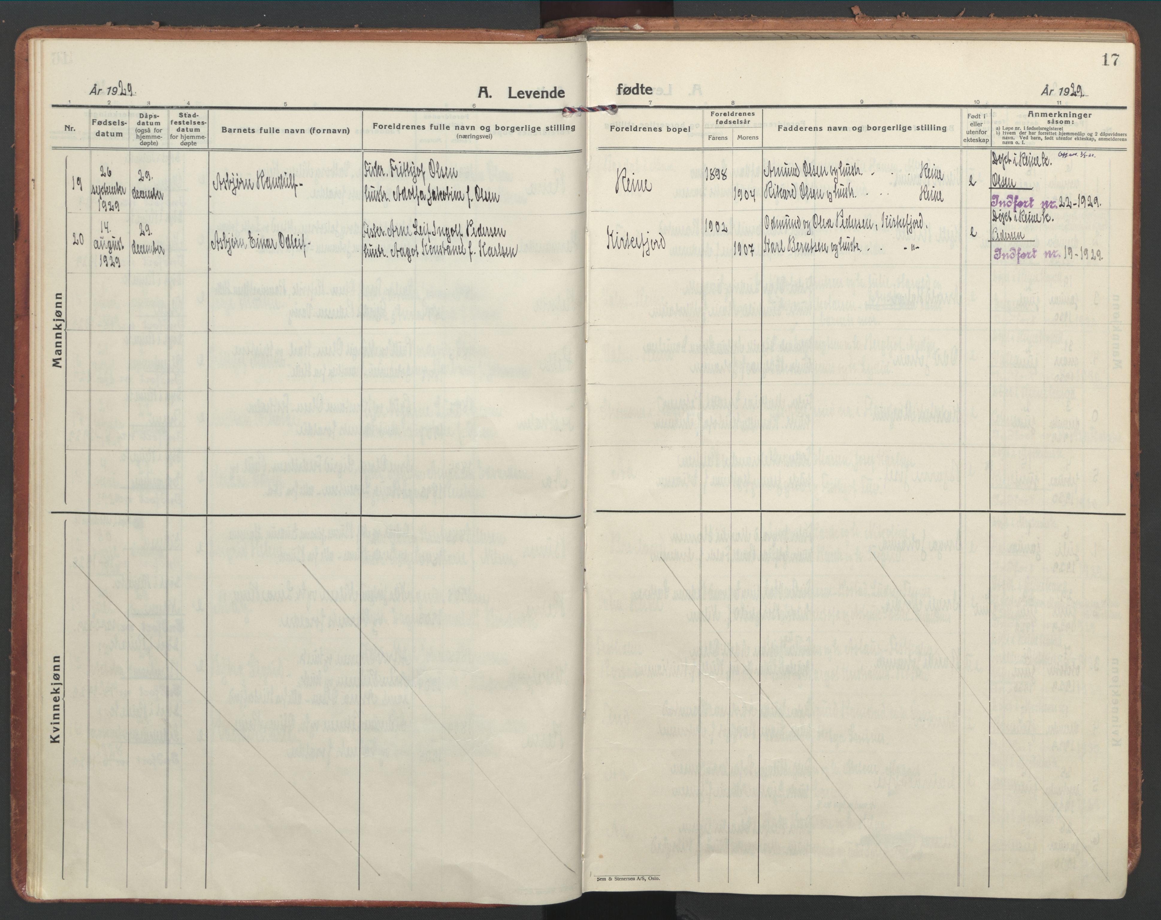 Ministerialprotokoller, klokkerbøker og fødselsregistre - Nordland, SAT/A-1459/886/L1223: Parish register (official) no. 886A05, 1926-1938, p. 17