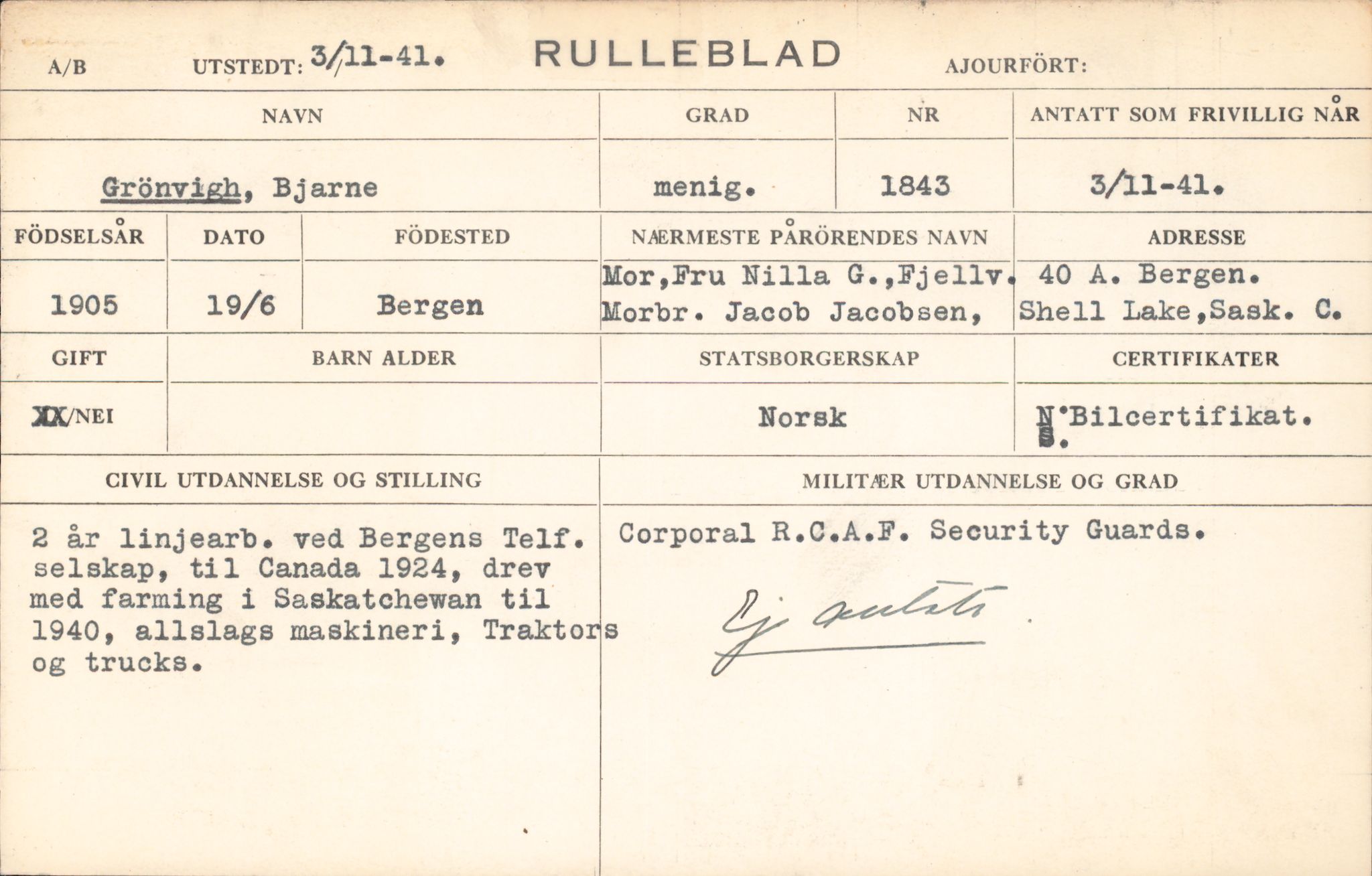 Forsvaret, Forsvarets overkommando/Luftforsvarsstaben, AV/RA-RAFA-4079/P/Pa/L0013: Personellmapper, 1905, p. 122