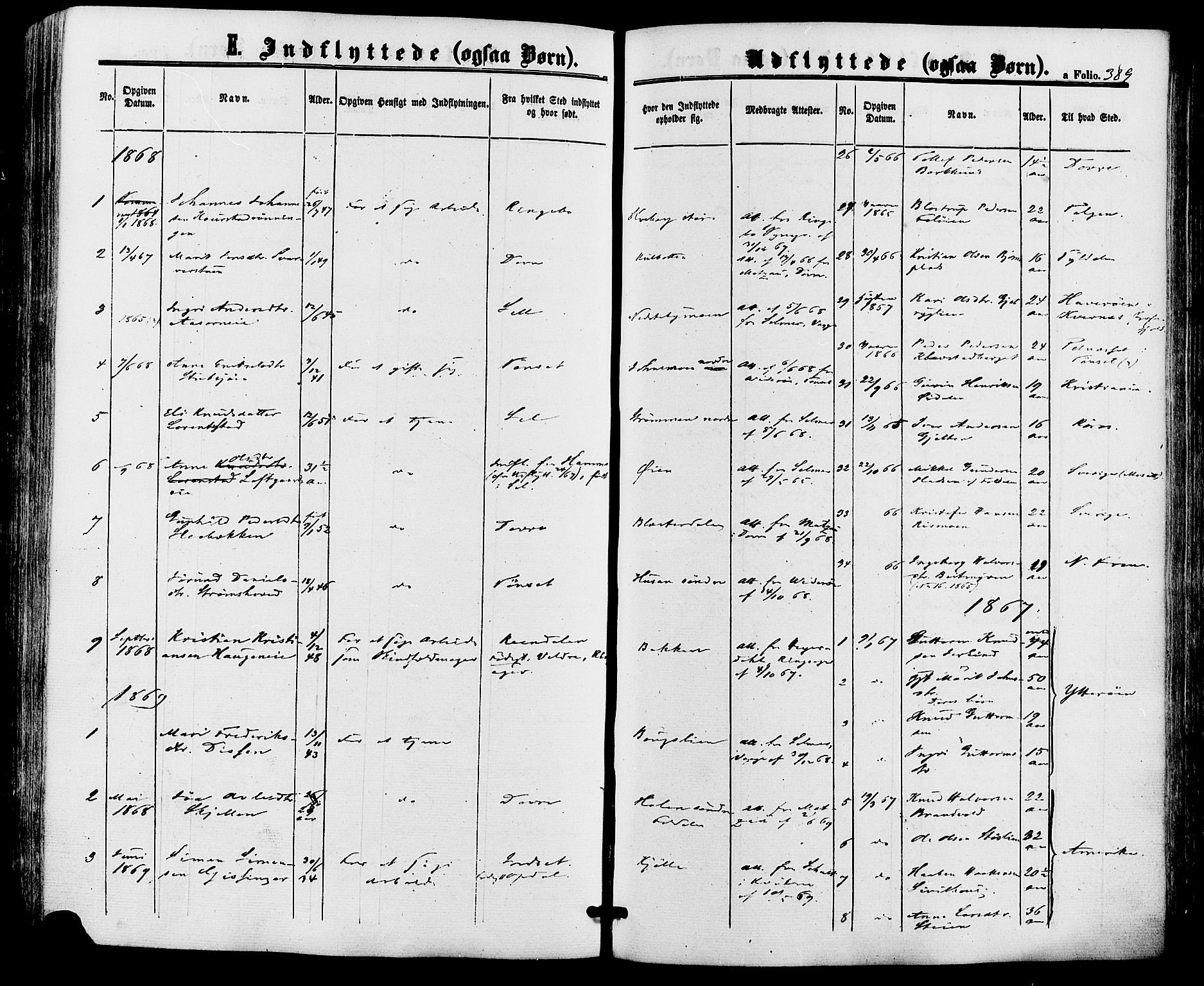 Alvdal prestekontor, SAH/PREST-060/H/Ha/Haa/L0001: Parish register (official) no. 1, 1863-1882, p. 389