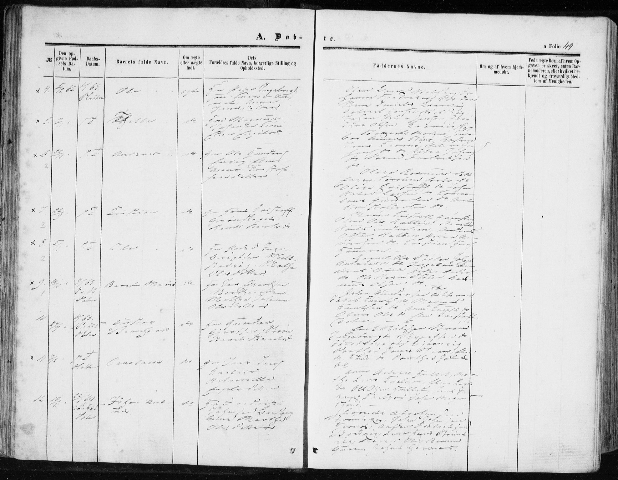 Ministerialprotokoller, klokkerbøker og fødselsregistre - Sør-Trøndelag, SAT/A-1456/634/L0531: Parish register (official) no. 634A07, 1861-1870, p. 49
