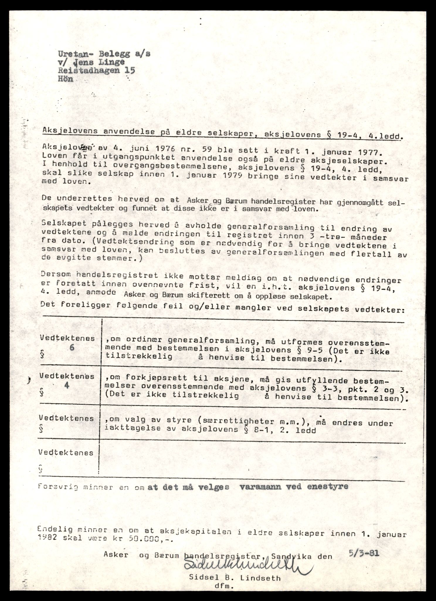 Asker og Bærum tingrett, SAT/A-10379/K/Kb/Kbb/L0041: Aksjeselskap og andelslag i Asker, Ur - Vid, 1968-1989, p. 1