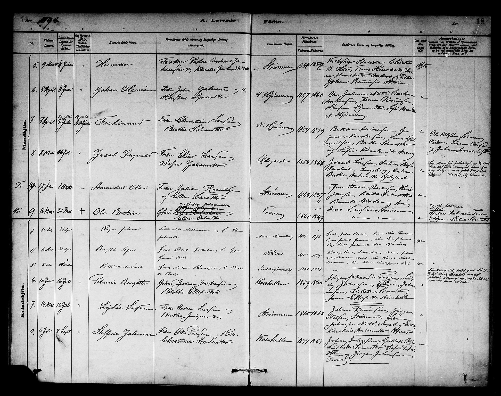 Solund sokneprestembete, SAB/A-81401: Parish register (official) no. C 1, 1881-1896, p. 18