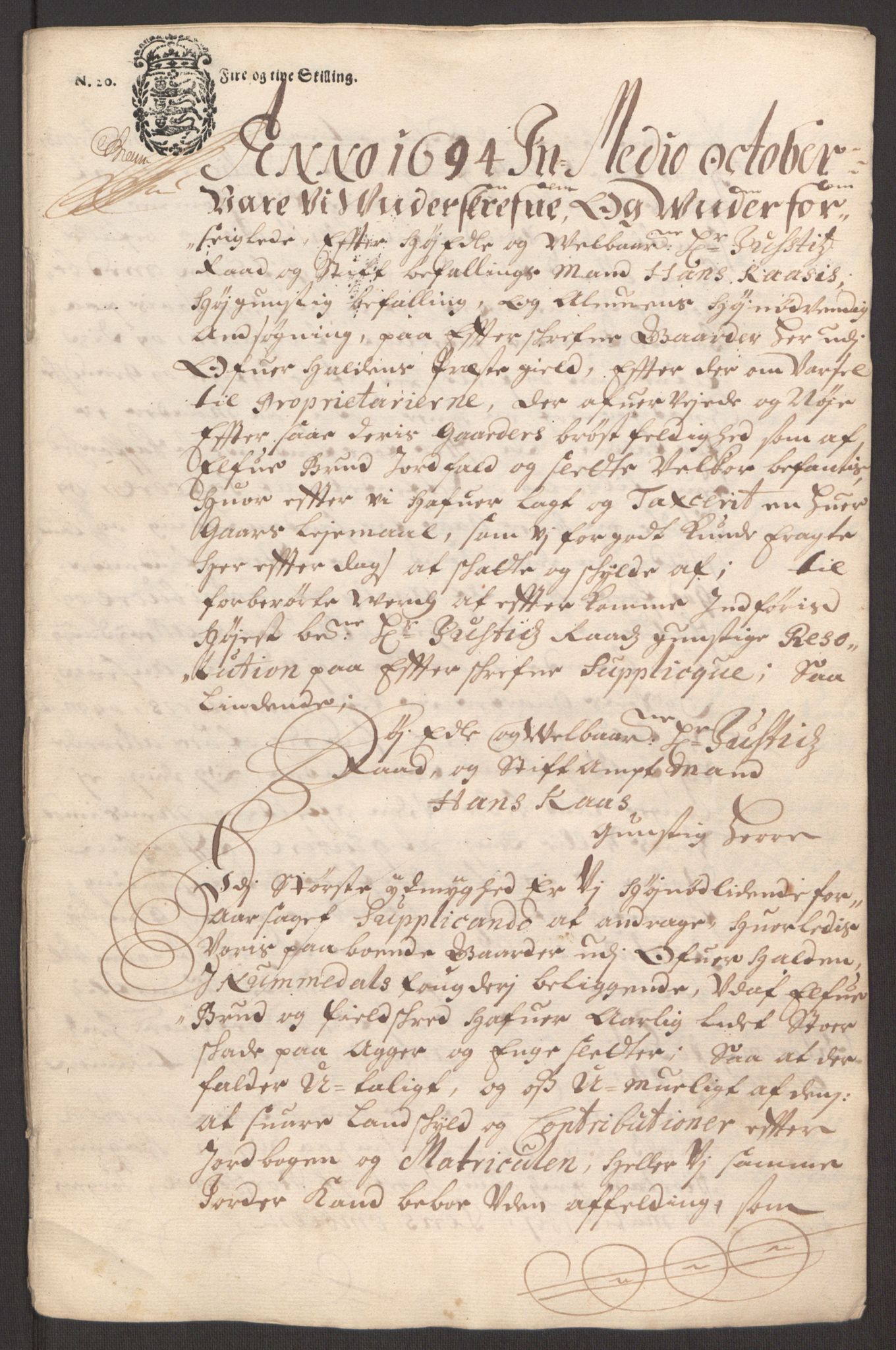Rentekammeret inntil 1814, Reviderte regnskaper, Fogderegnskap, AV/RA-EA-4092/R64/L4424: Fogderegnskap Namdal, 1692-1695, p. 432