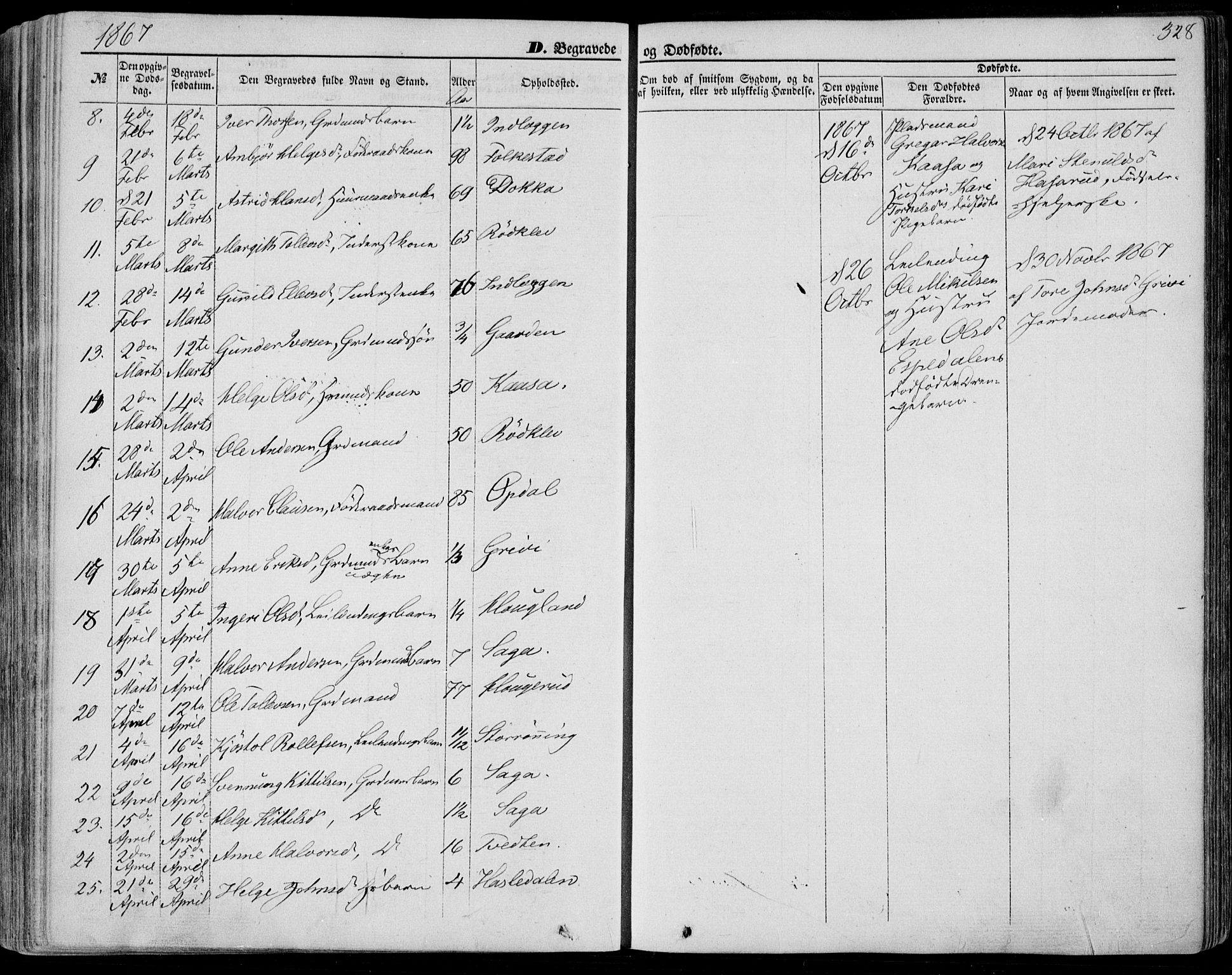 Bø kirkebøker, SAKO/A-257/F/Fa/L0009: Parish register (official) no. 9, 1862-1879, p. 328