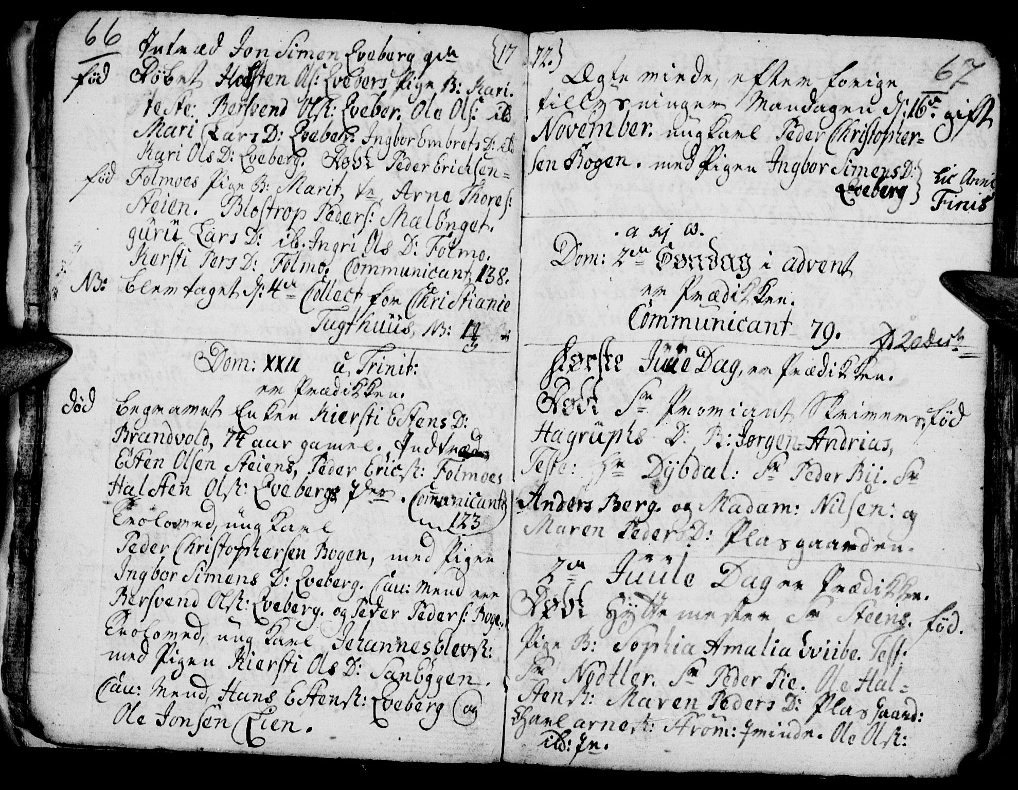 Tynset prestekontor, SAH/PREST-058/H/Ha/Hab/L0009: Parish register (official) no. 9, 1769-1781, p. 66-67