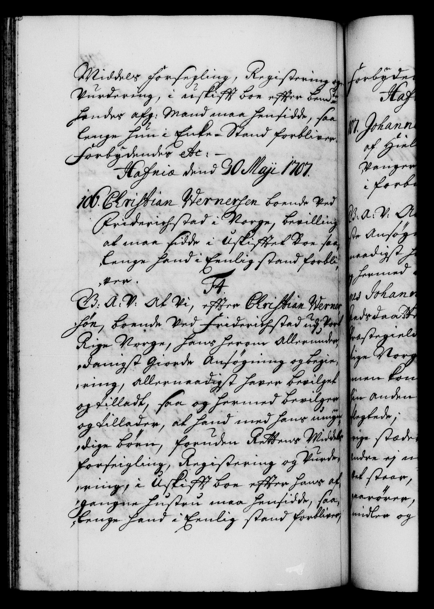 Danske Kanselli 1572-1799, AV/RA-EA-3023/F/Fc/Fca/Fcaa/L0019: Norske registre, 1704-1707, p. 549b