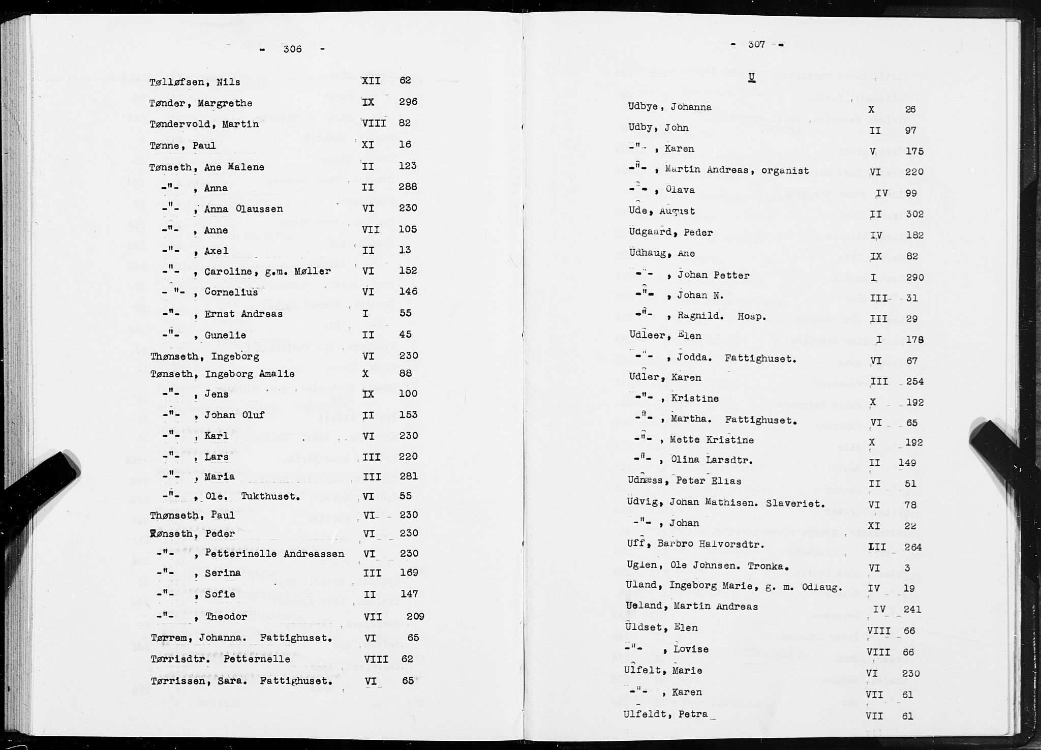 SAT, 1875 census for 1601 Trondheim, 1875, p. 306-307