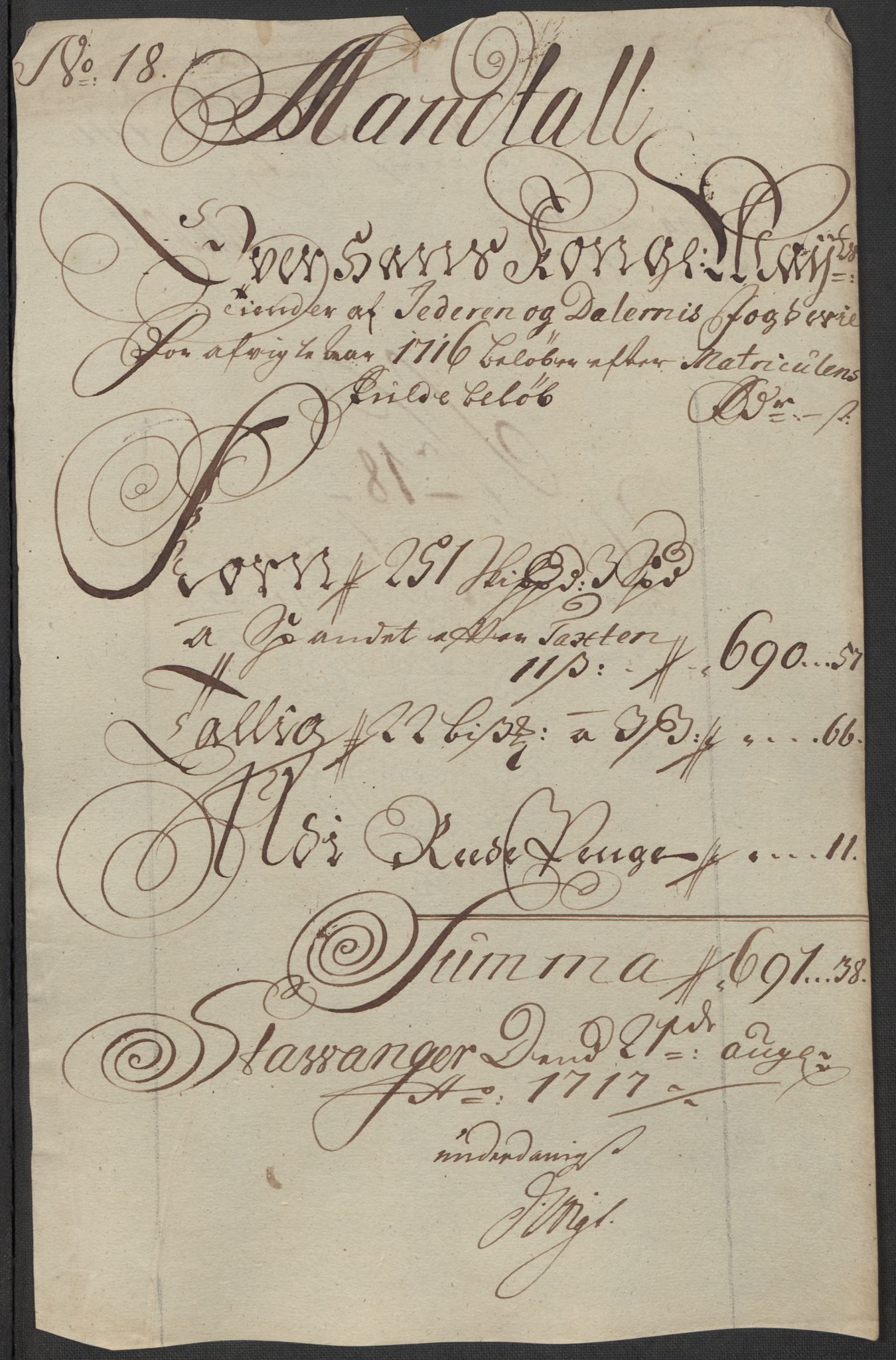 Rentekammeret inntil 1814, Reviderte regnskaper, Fogderegnskap, AV/RA-EA-4092/R46/L2740: Fogderegnskap Jæren og Dalane, 1715-1716, p. 391