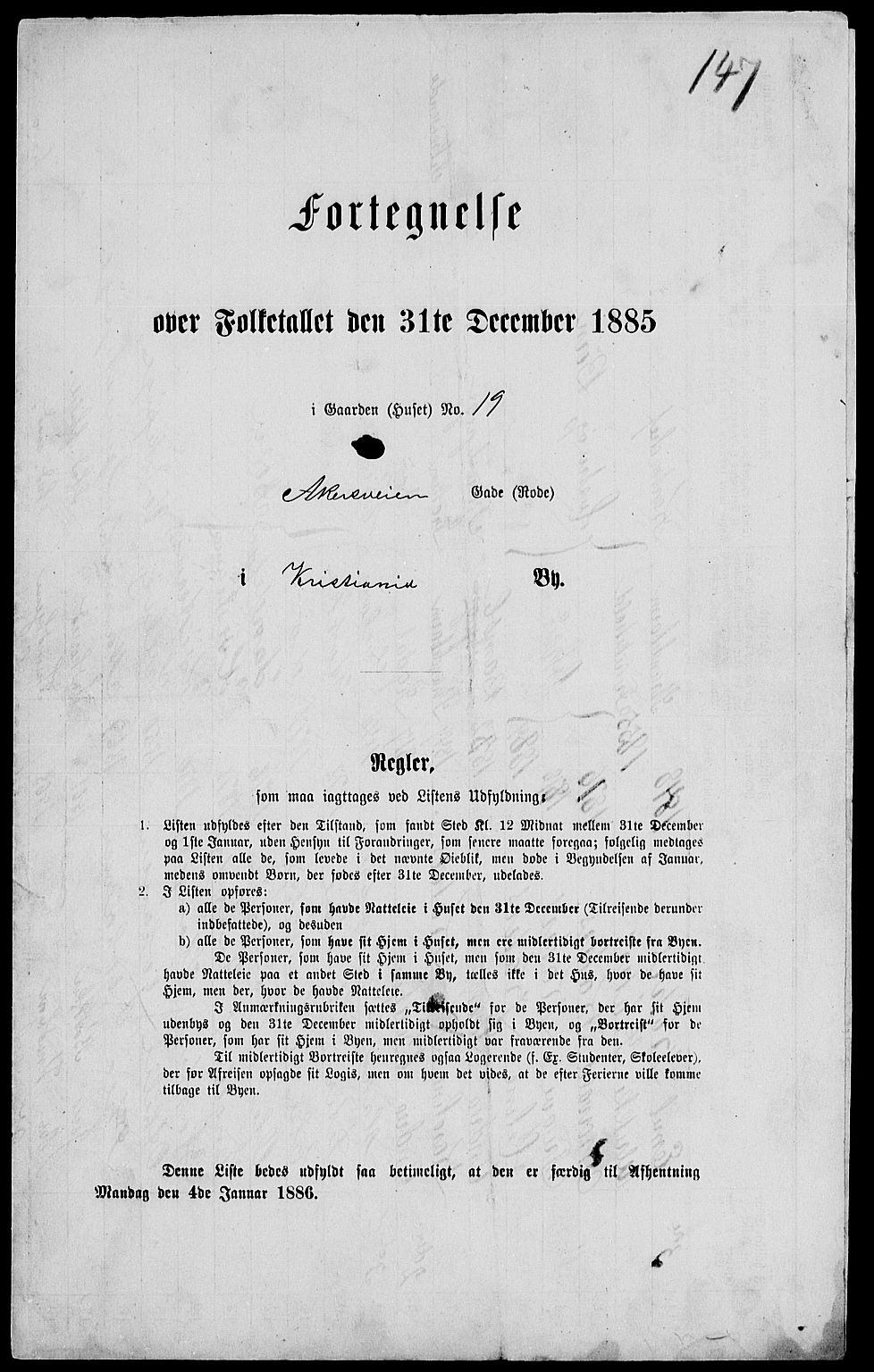 RA, 1885 census for 0301 Kristiania, 1885, p. 4921