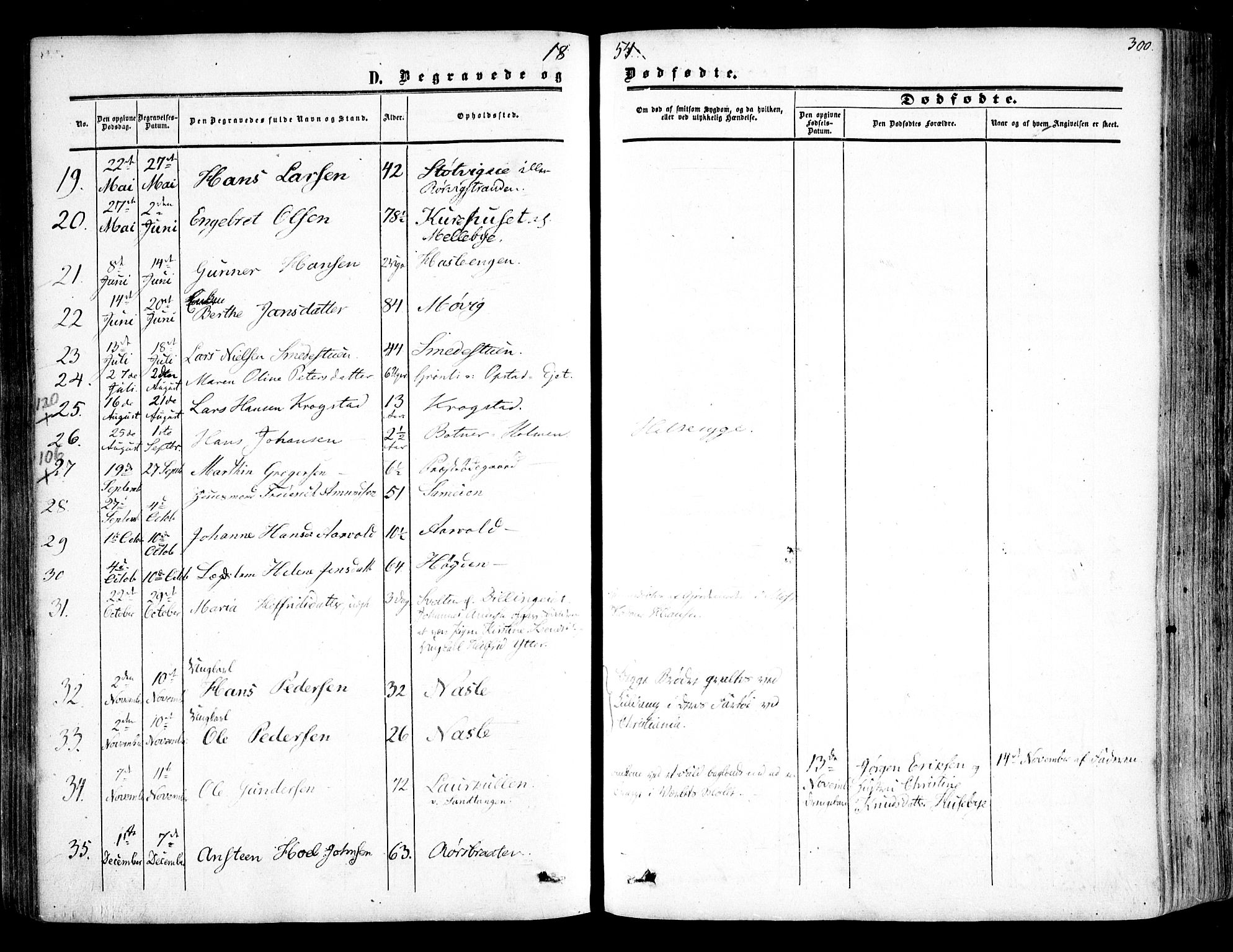 Rygge prestekontor Kirkebøker, SAO/A-10084b/F/Fa/L0005: Parish register (official) no. 5, 1852-1871, p. 300