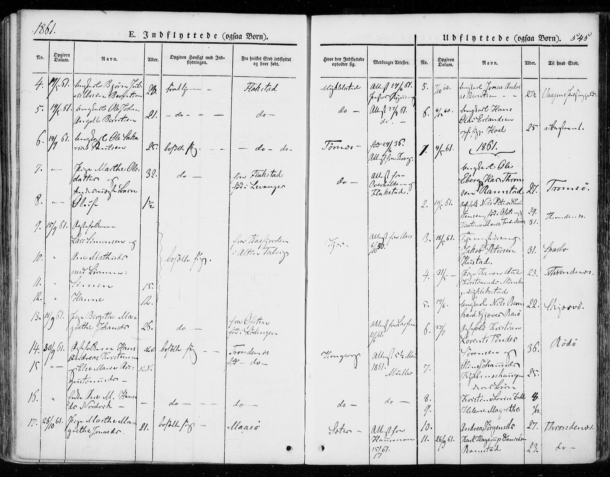 Ministerialprotokoller, klokkerbøker og fødselsregistre - Nordland, SAT/A-1459/872/L1033: Parish register (official) no. 872A08, 1840-1863, p. 545