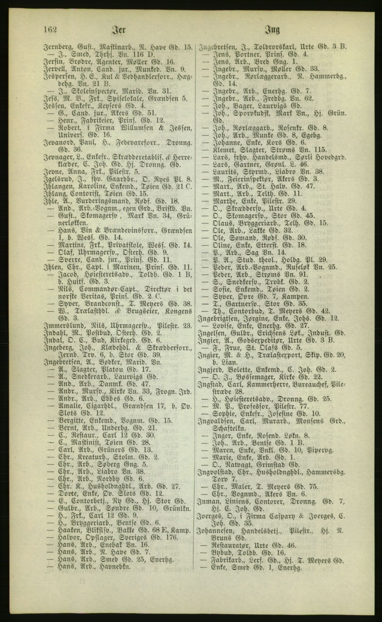 Kristiania/Oslo adressebok, PUBL/-, 1880, p. 162