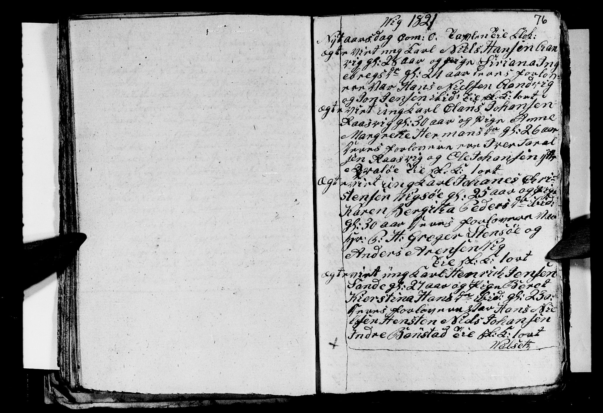 Ministerialprotokoller, klokkerbøker og fødselsregistre - Nordland, AV/SAT-A-1459/812/L0185: Parish register (copy) no. 812C03, 1815-1837, p. 76