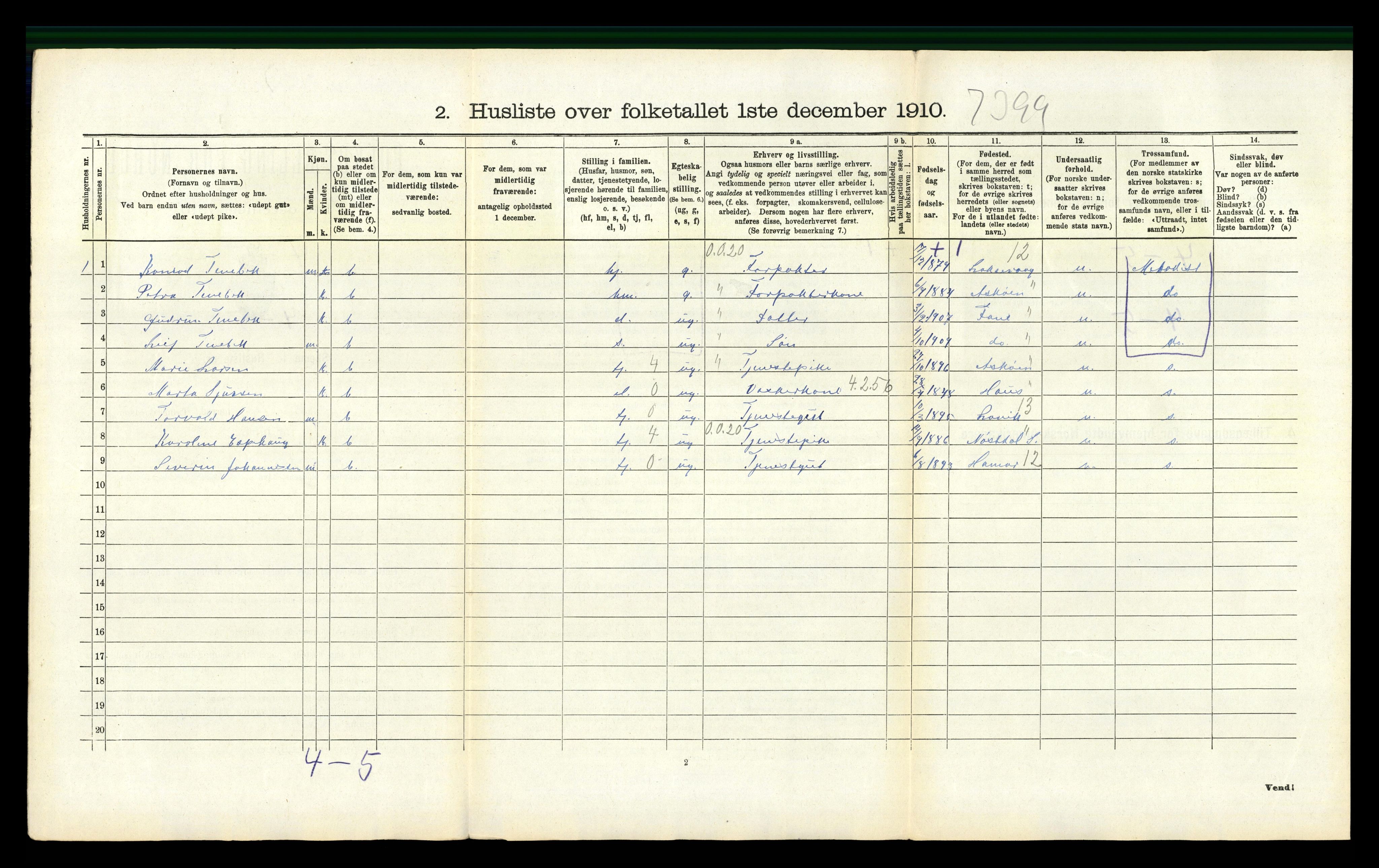 RA, 1910 census for Årstad, 1910, p. 353