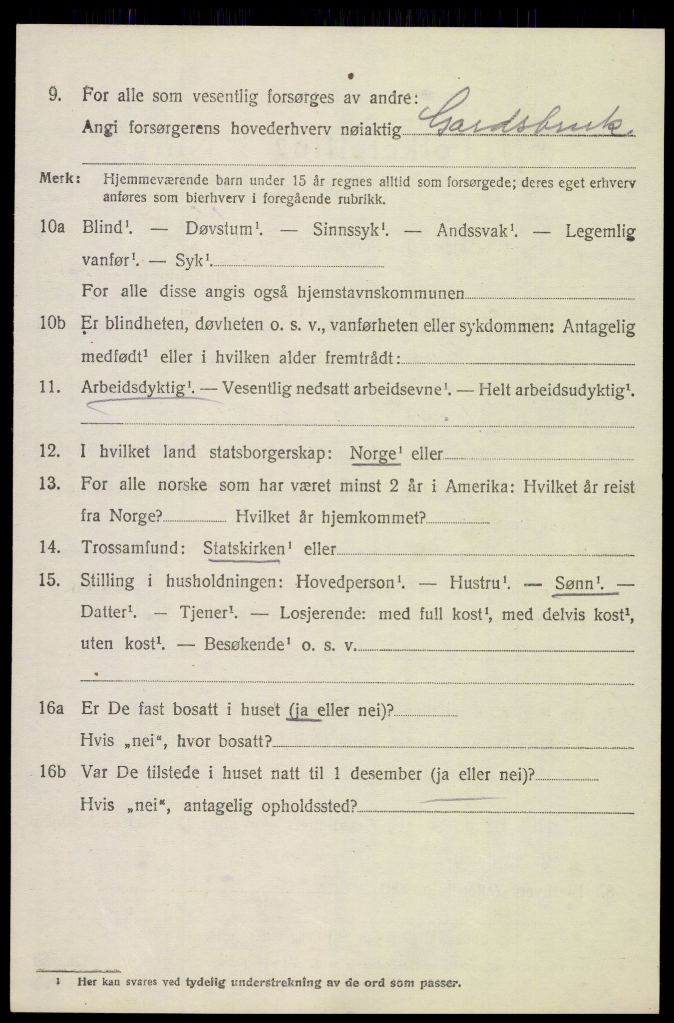 SAH, 1920 census for Vardal, 1920, p. 13808